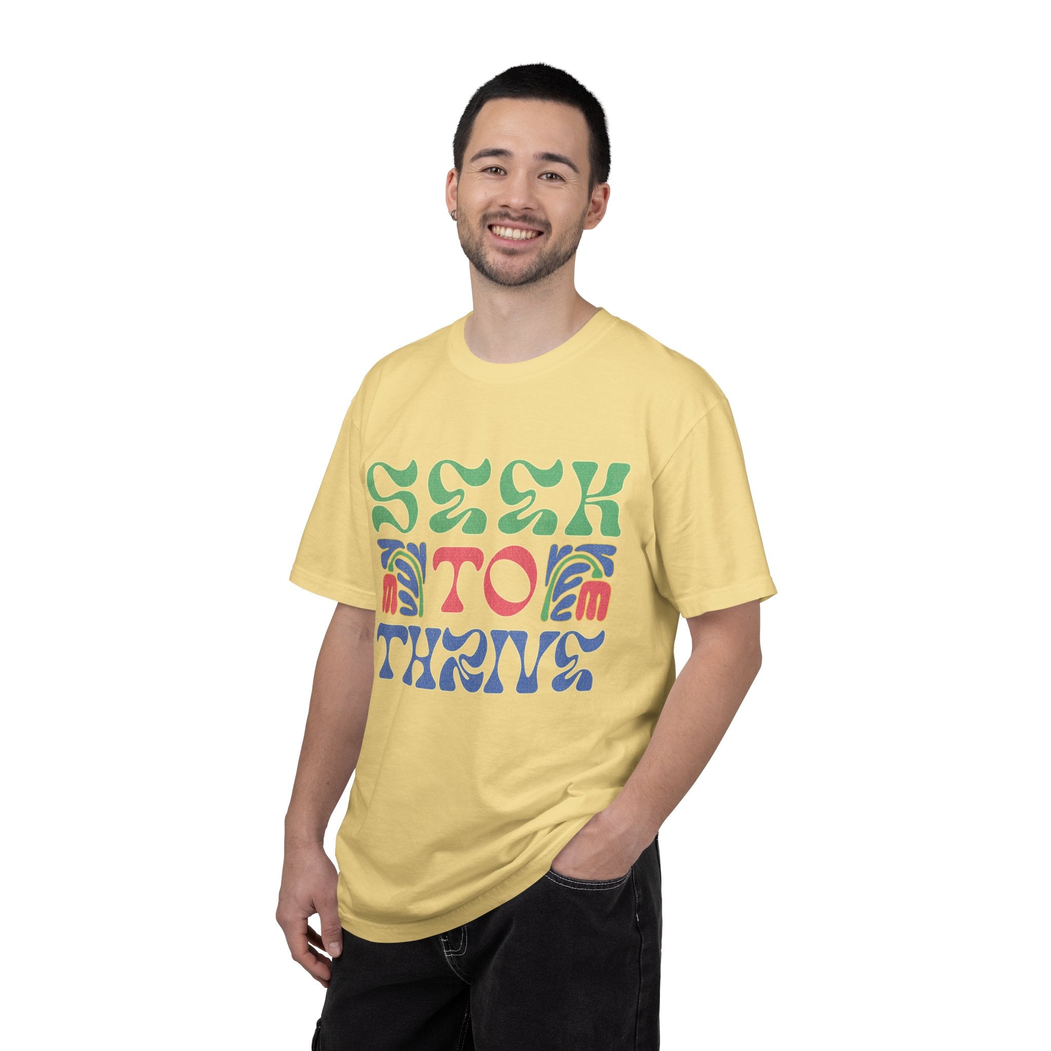 Seek to Thrive T-shirt | Textured Retro Psychedelic Lettering