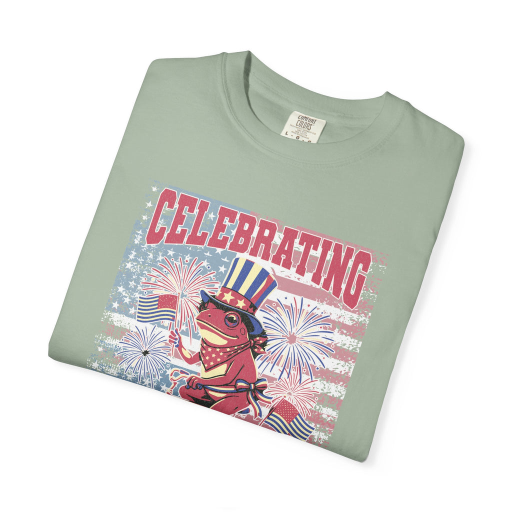 Textured Independence Day Dog on Bike T-Shirt — "Celebrating 250 Years of Independence" Patriotic Tee