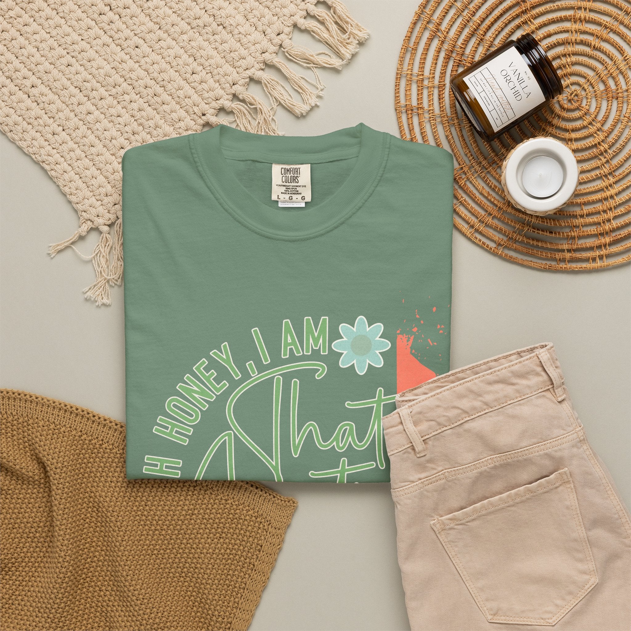 That Auntie Textured T-Shirt — "Oh Honey, I Am That Auntie" Graphic Tee