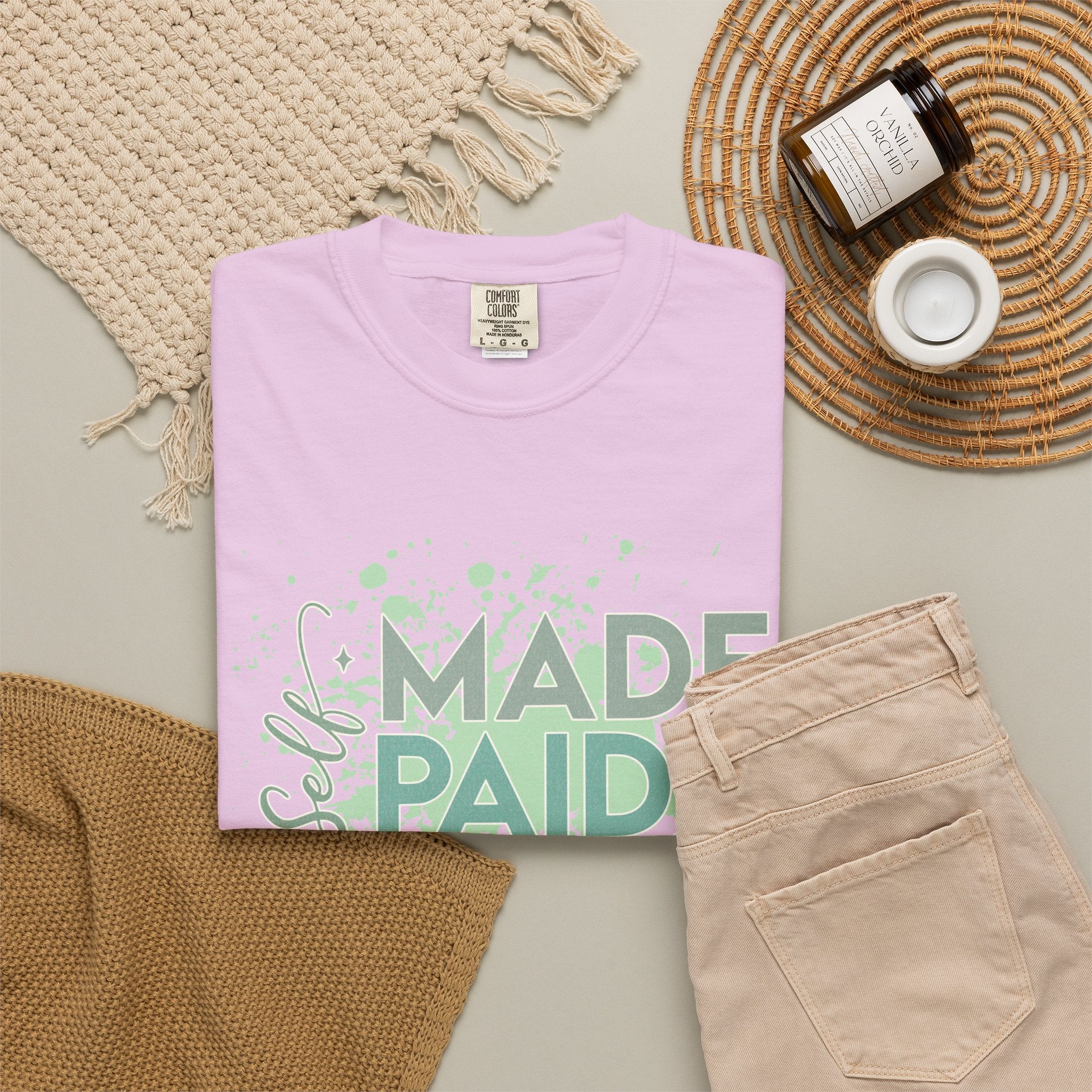Made Paid Textured T-Shirt —  "I Am Made Paid" Graphic Tee