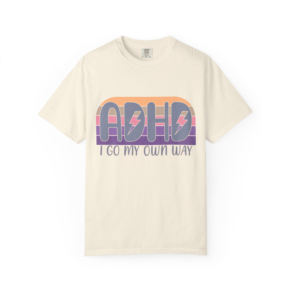 ADHD I Go My Own Way Tee — Retro Lightning Graphic T-Shirt