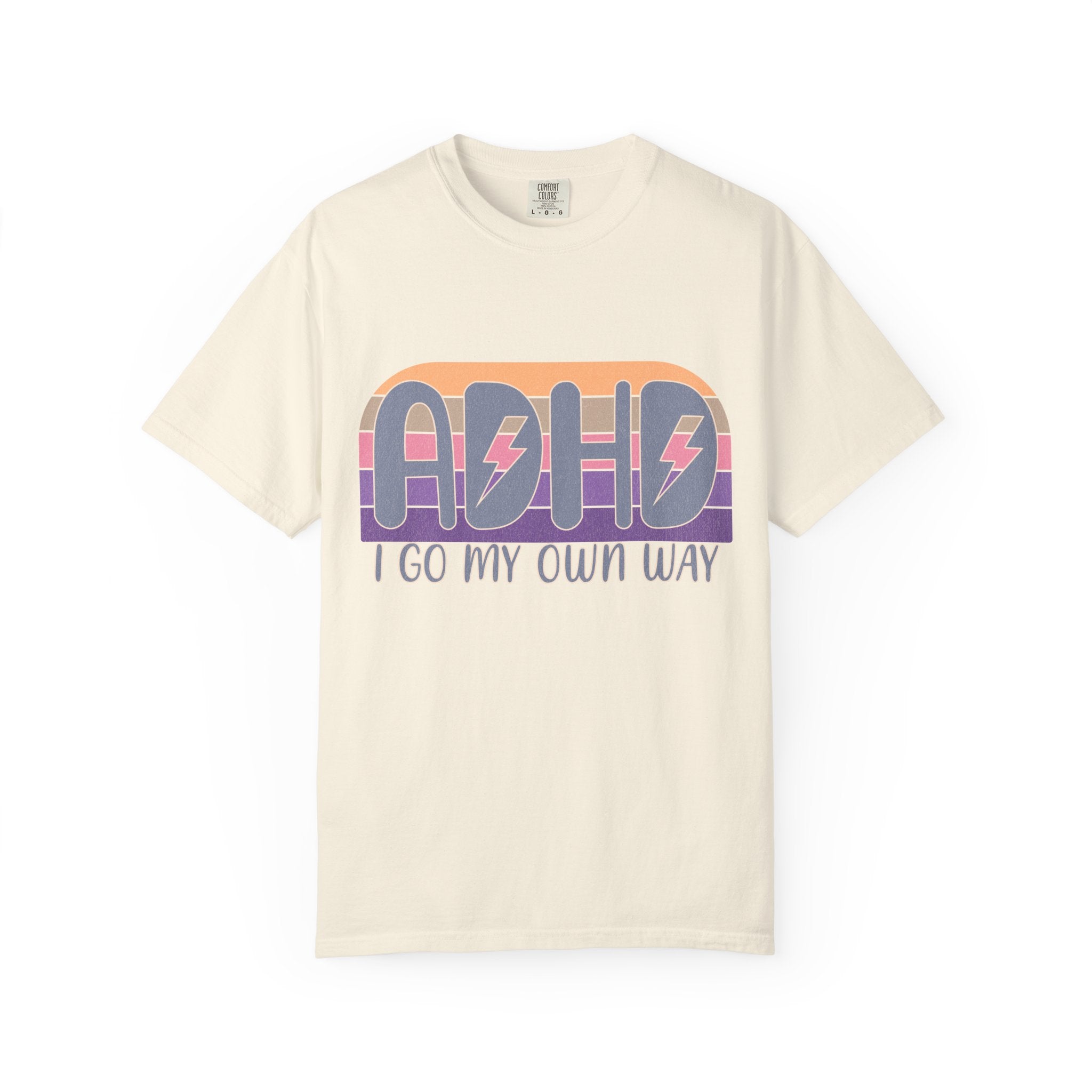 ADHD I Go My Own Way Tee — Retro Lightning Graphic T-Shirt