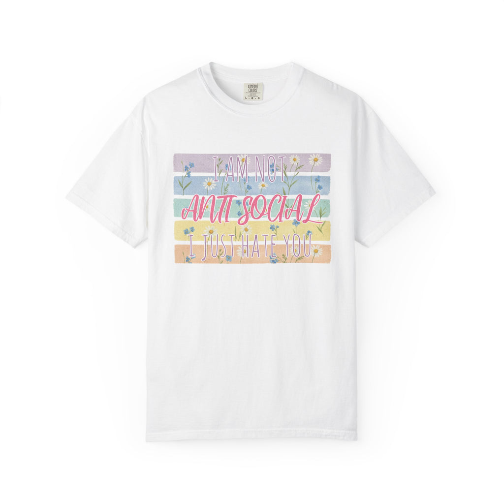 Anti Social Floral Striped Textured T-Shirt