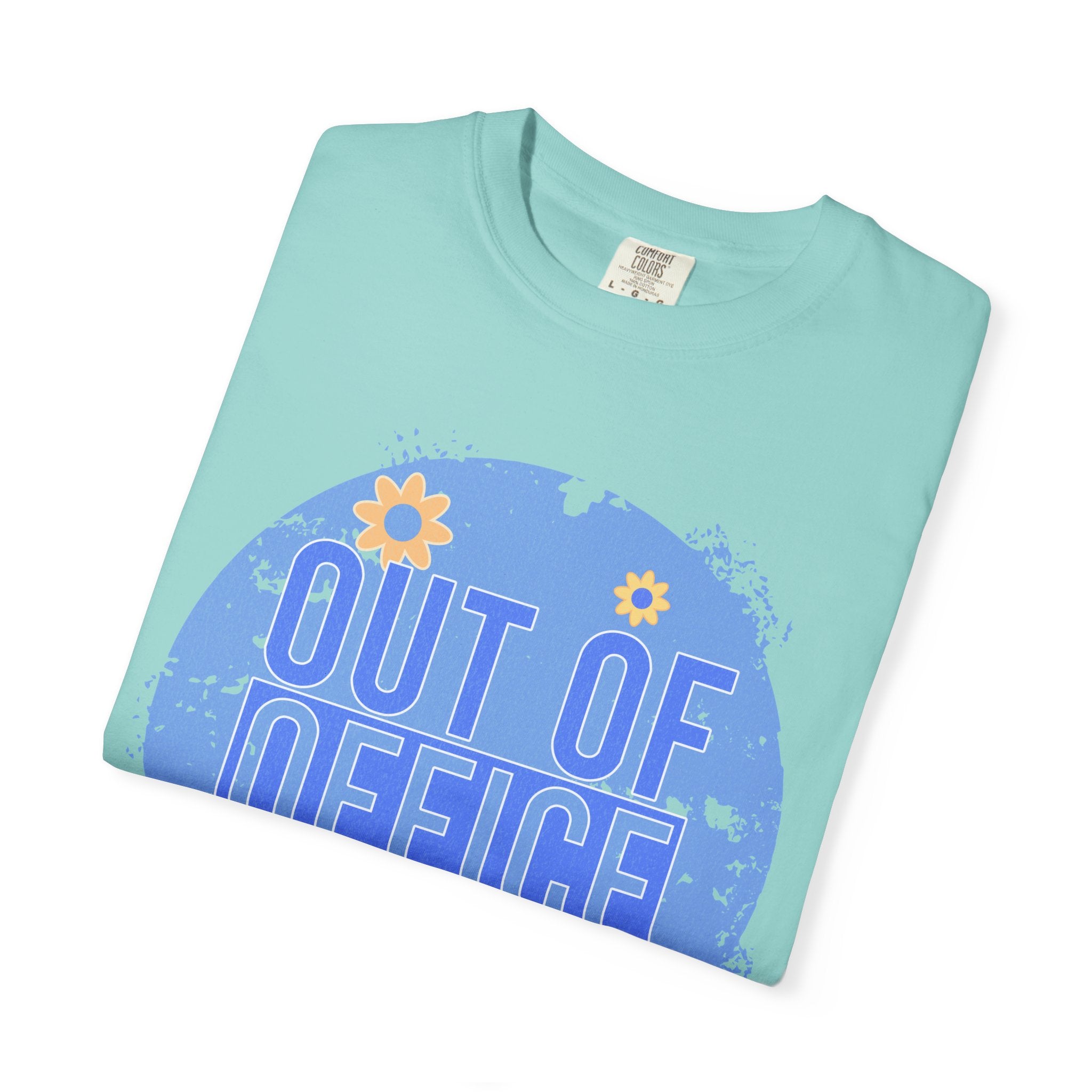 Out of Office Textured T-Shirt — Retro Floral Vacation Tee