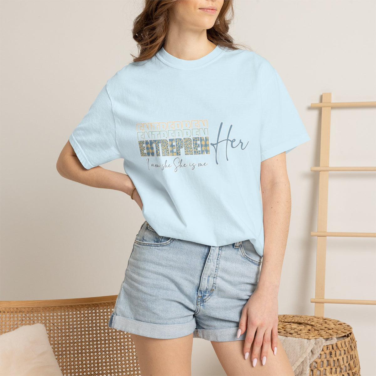 EntreprenHer Leopard Print Script Tee — "I run this, She runs you" Inspirational Graphic Tee