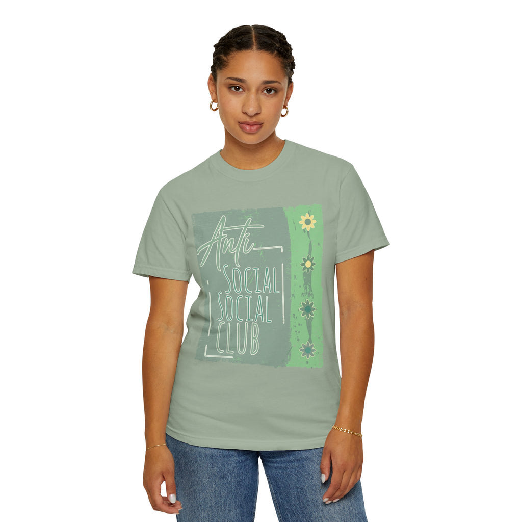 Textured Anti Social Social Club Floral Graphic T-Shirt