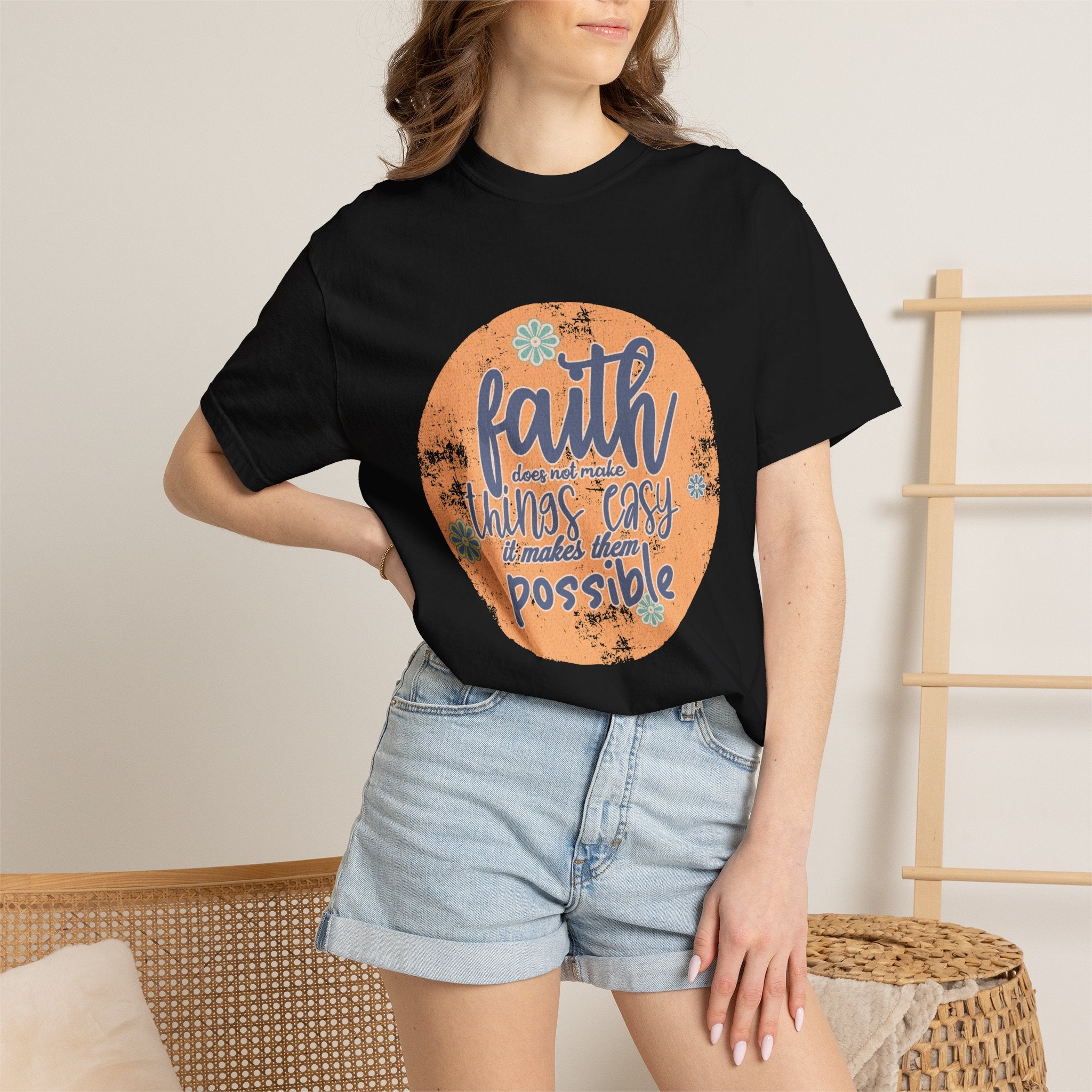 Faith Makes Things Possible T-shirt | Textured Inspirational Quote