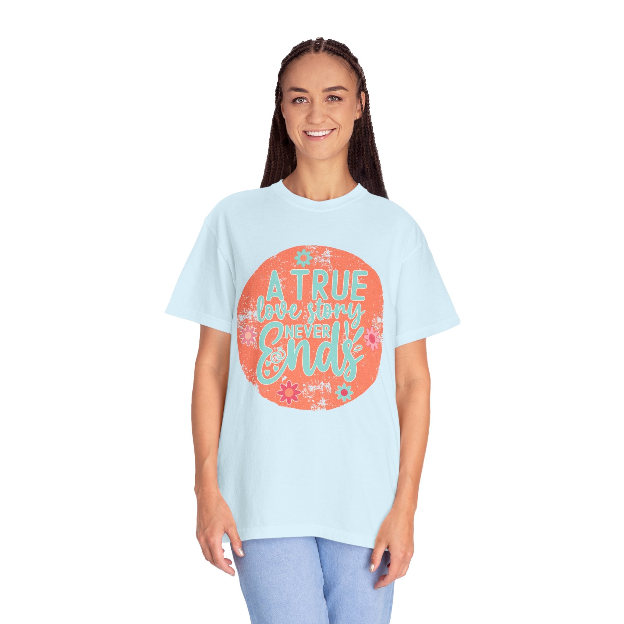 Textured A True Love Story Never Ends T-Shirt