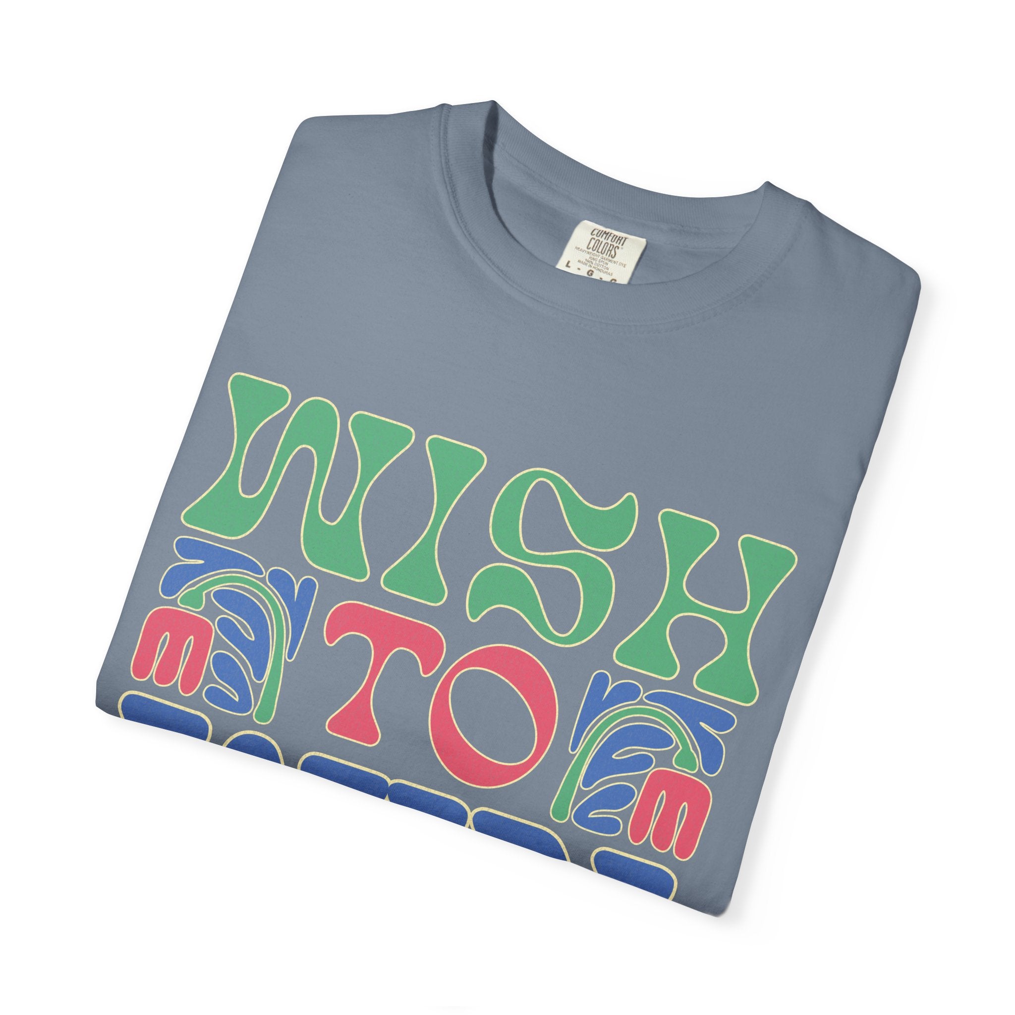 Wish to Win T-shirt |Textured Retro Psychedelic Lettering