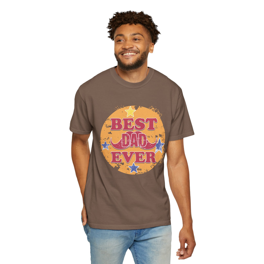 Textured Best Dad Ever T-Shirt — Retro Stars Father’s Day Tee