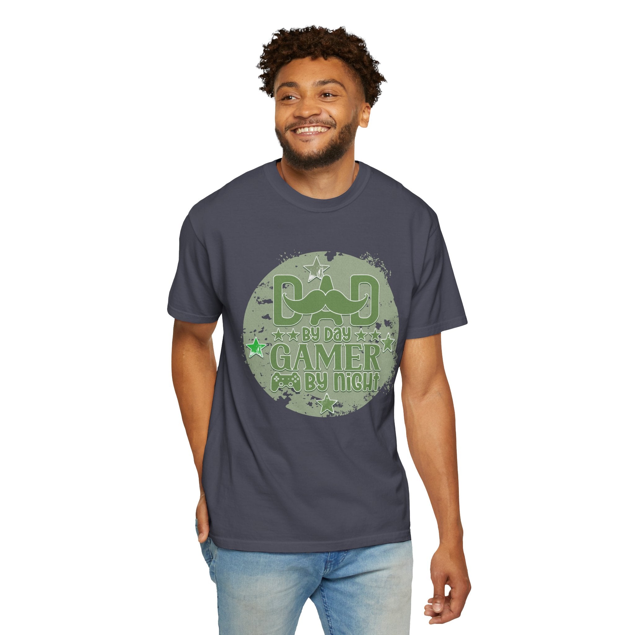 Dad By Day Gamer By Night Textured T-Shirt