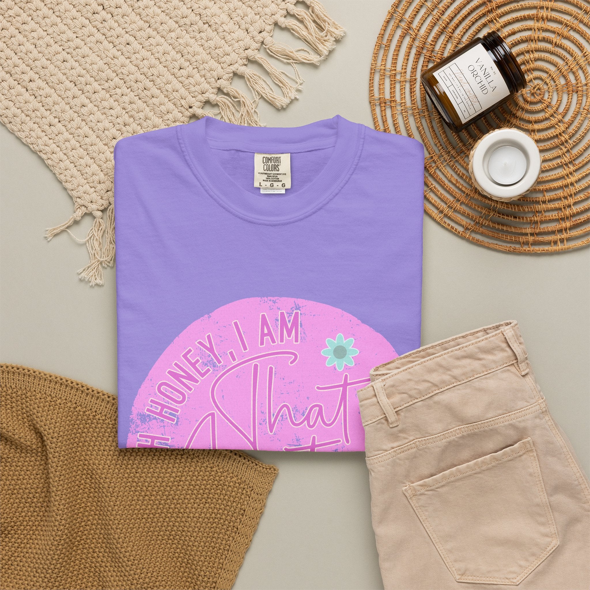 That Auntie Textured T-Shirt — “Oh Honey I Am That Auntie” Floral Graphic Tee