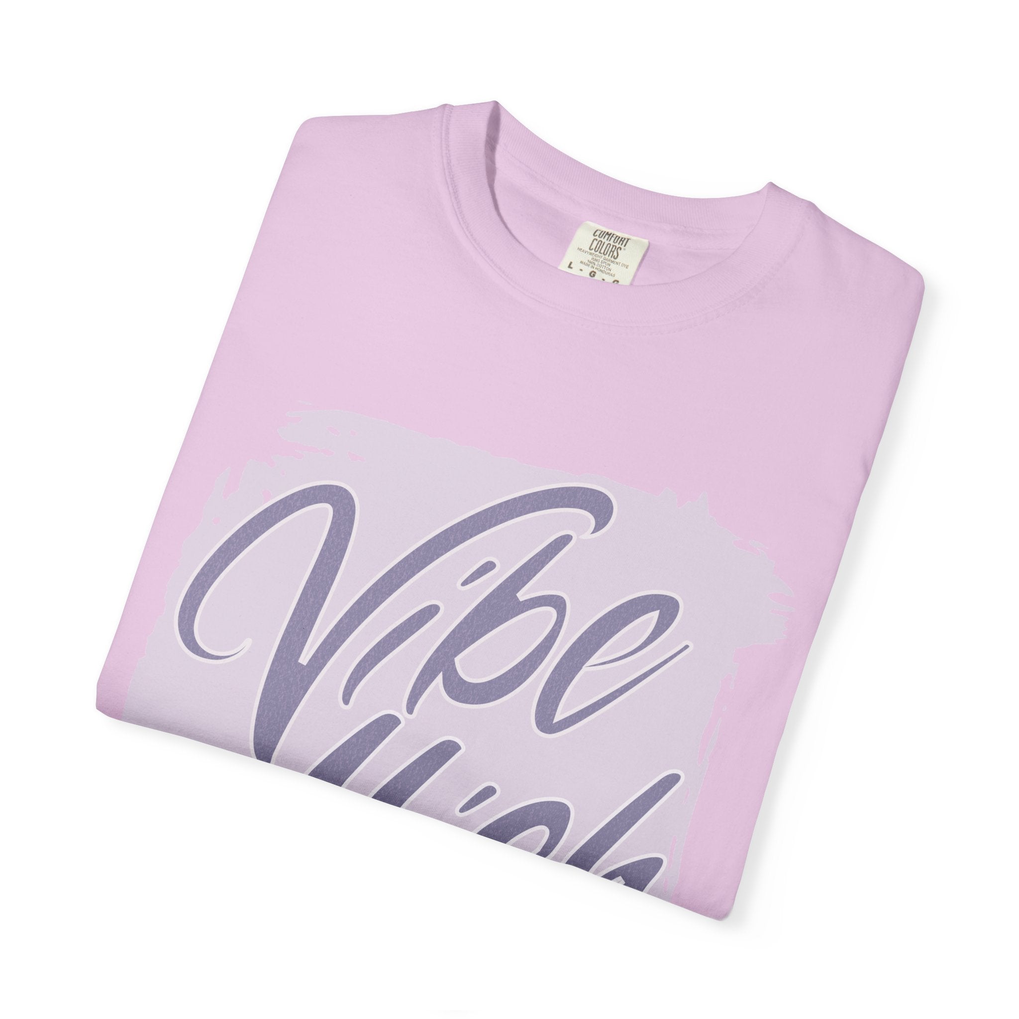 Vibe High Textured T-Shirt — Retro Brush Script Graphic Tee