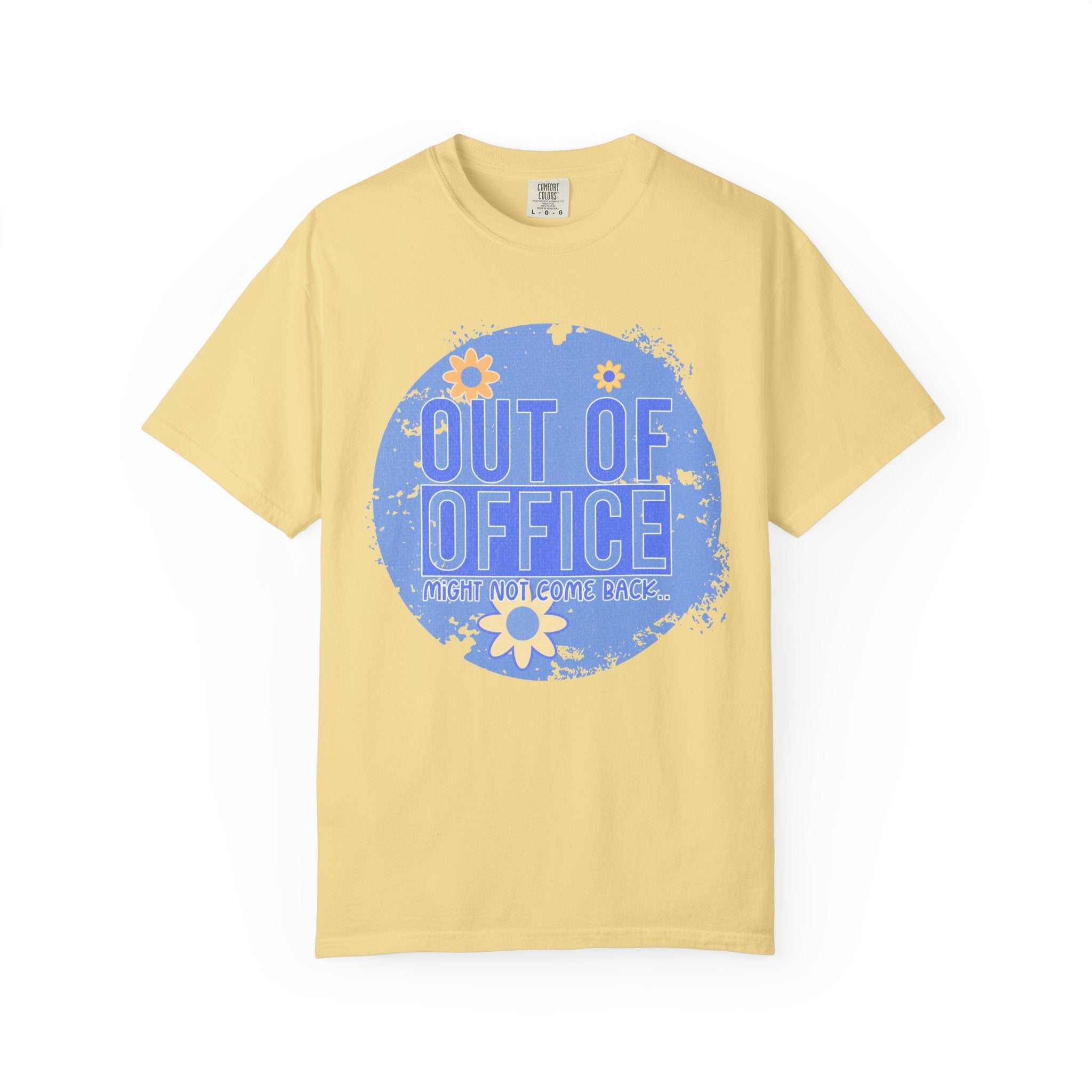 Out of Office Textured T-Shirt — Retro Floral Vacation Tee