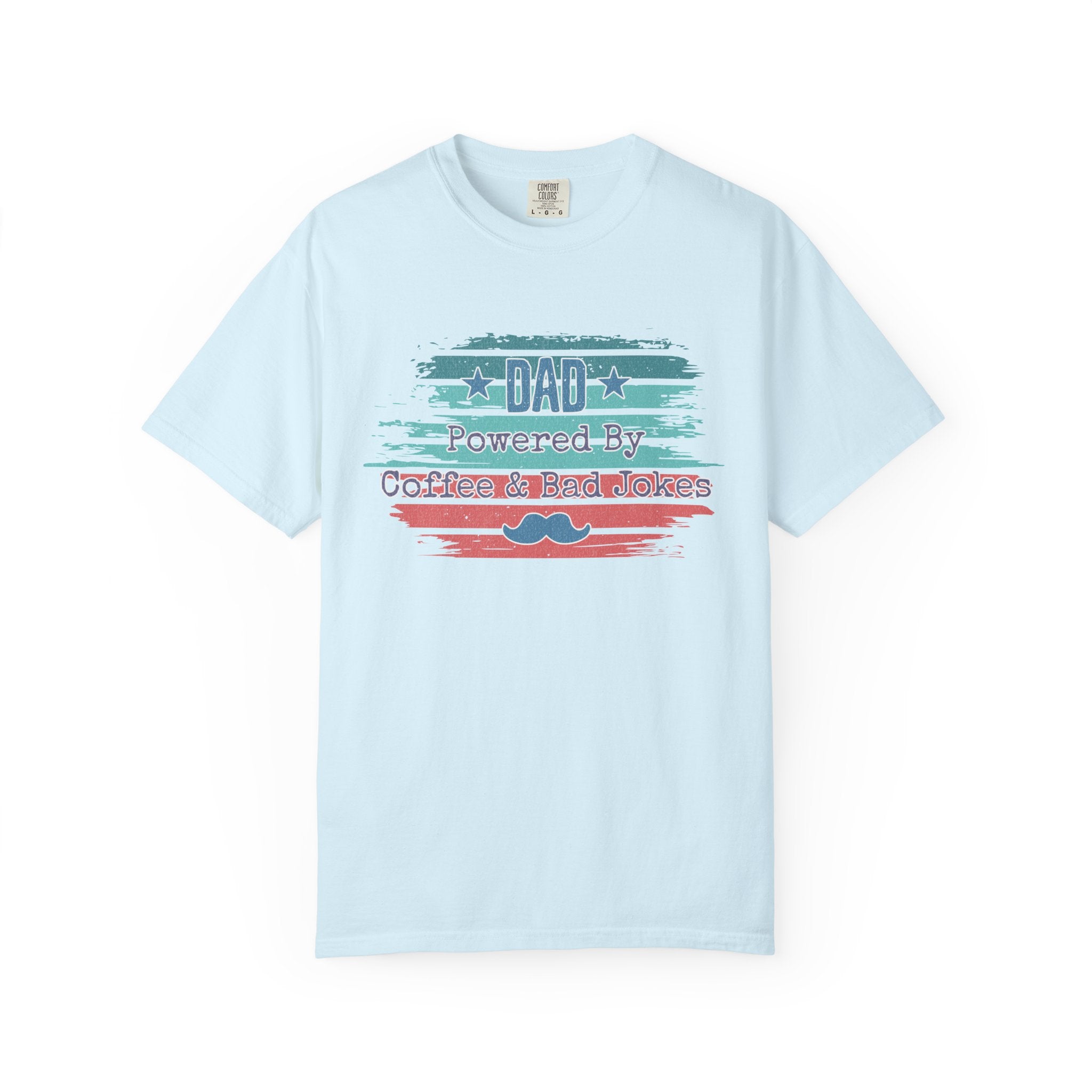 Dad "Powered by Coffee & Bad Jokers" Textured T-Shirt