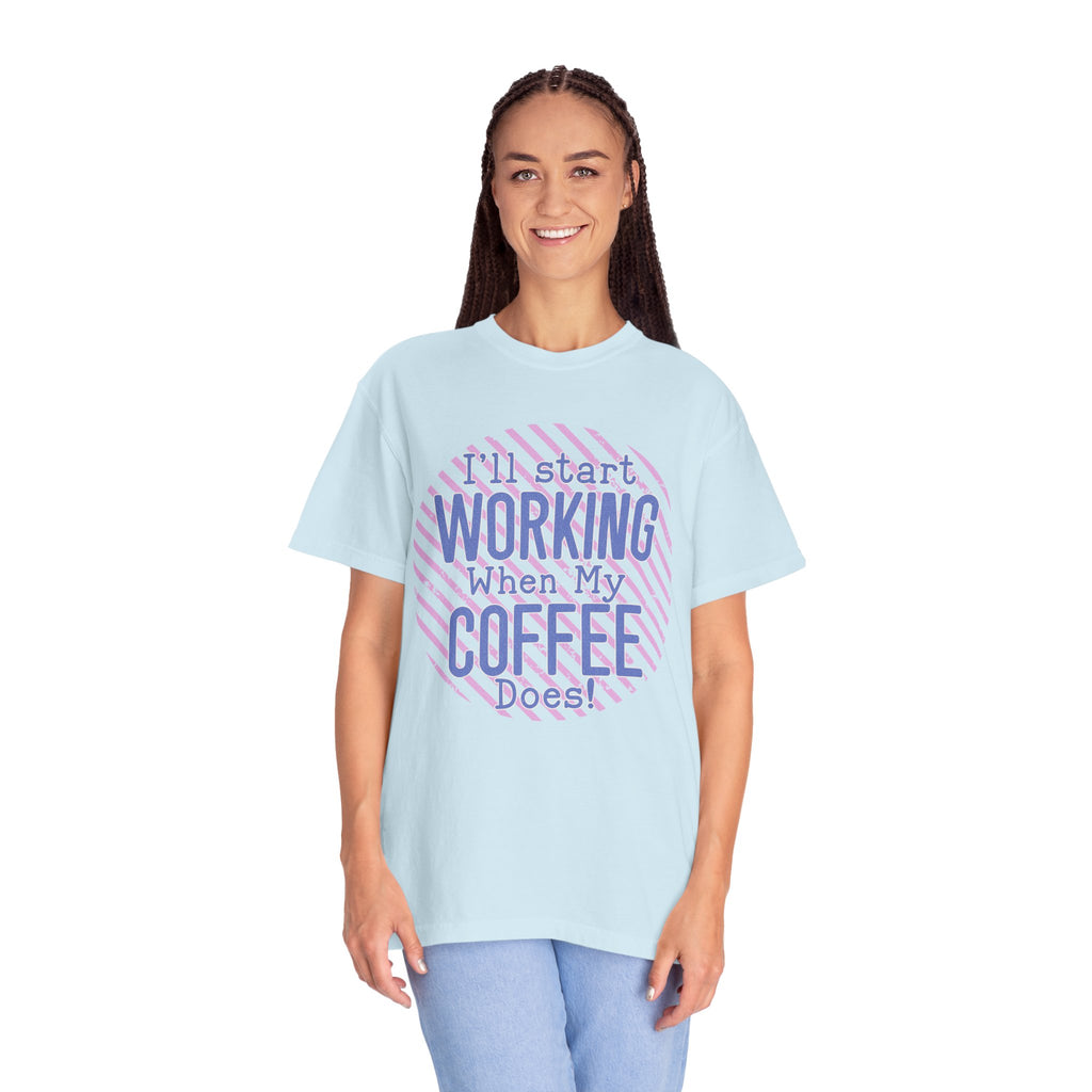 Funny Retro Textured Coffee Work Shirt