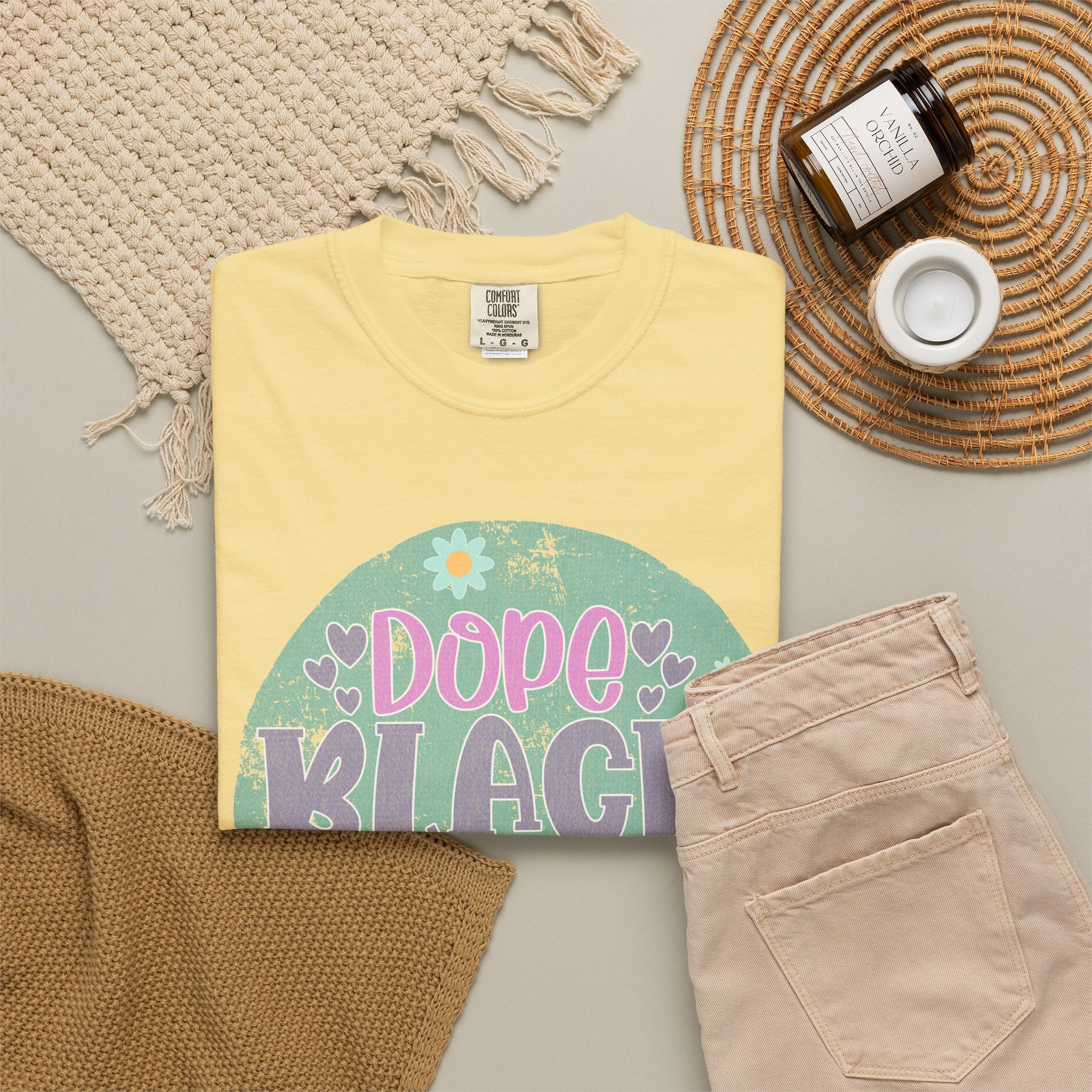 Textured T-Shirt — Dope Black Mom Floral Graphic Tee