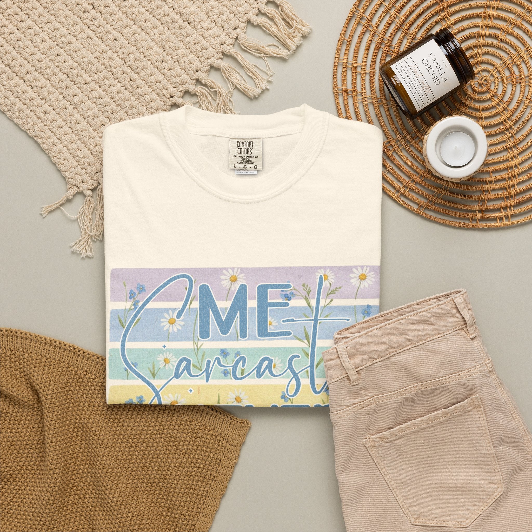 Textured Me? Sarcastic Never T-Shirt — Pastel Striped Funny Tee
