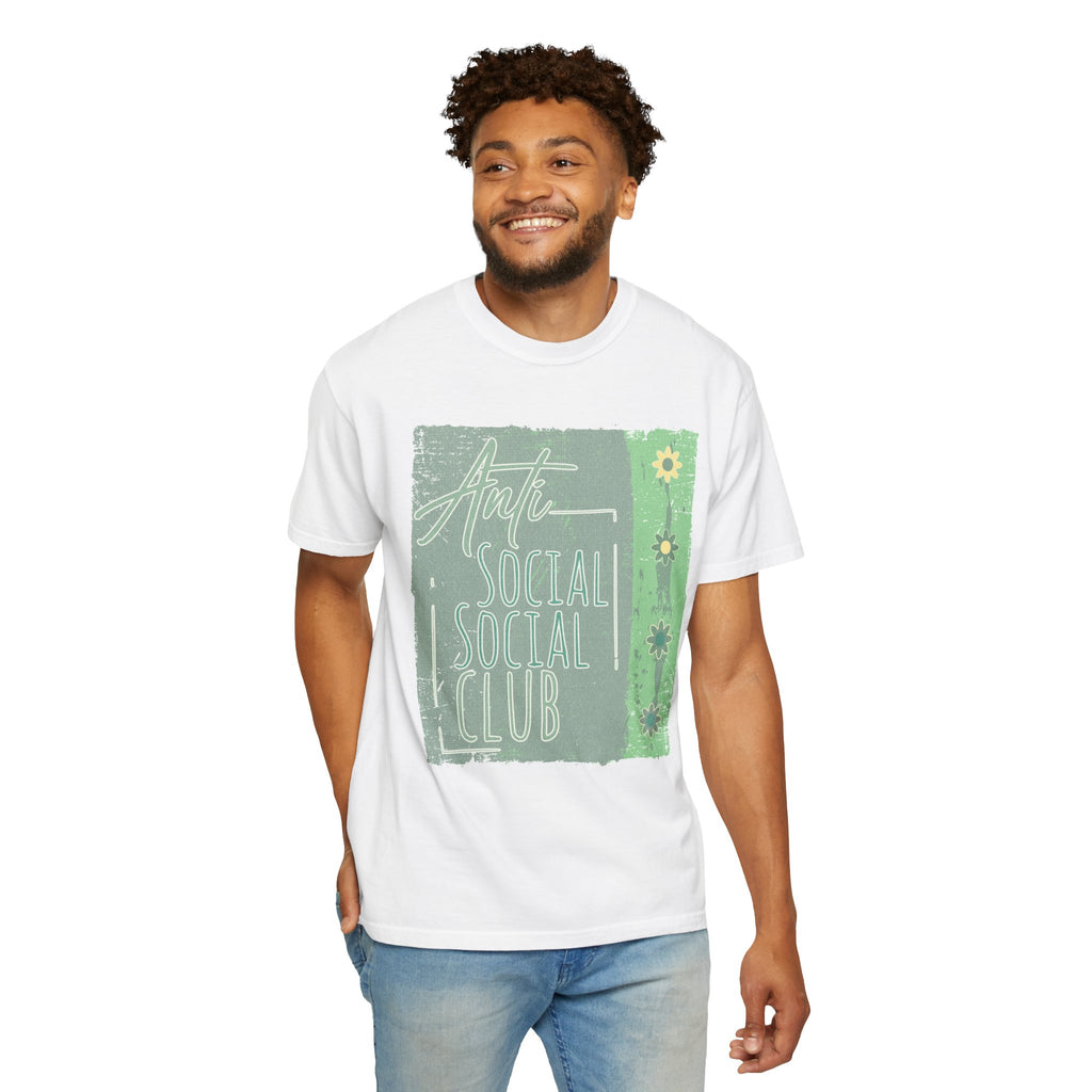 Textured Anti Social Social Club Floral Graphic T-Shirt