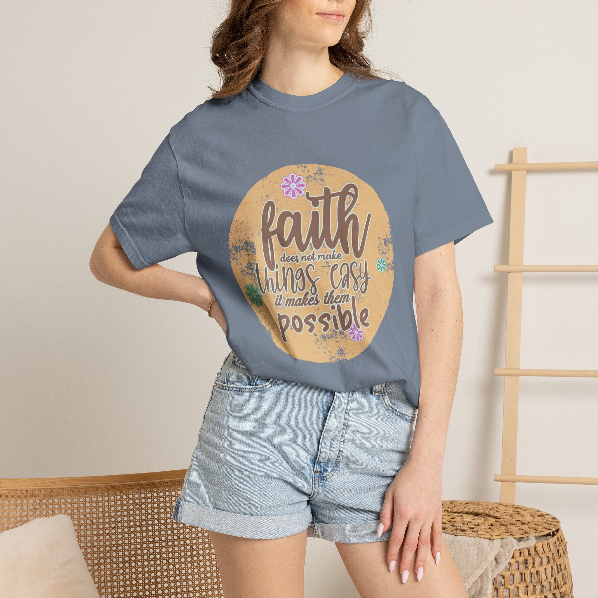 Faith Makes Things Possible T-shirt | Textured Inspirational Typography