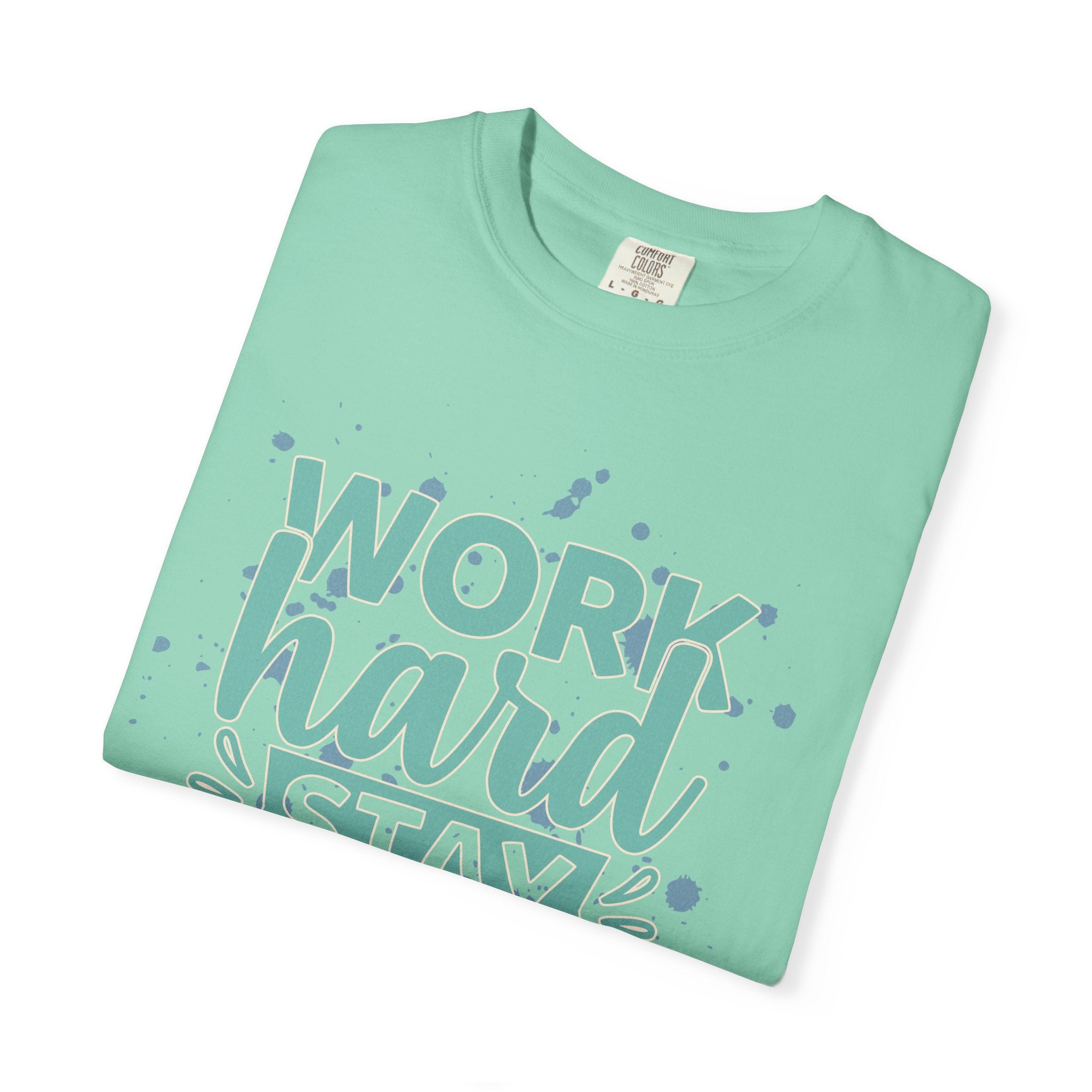 Work Hard Stay Strong Textured T-Shirt — Motivational Graphic Tee