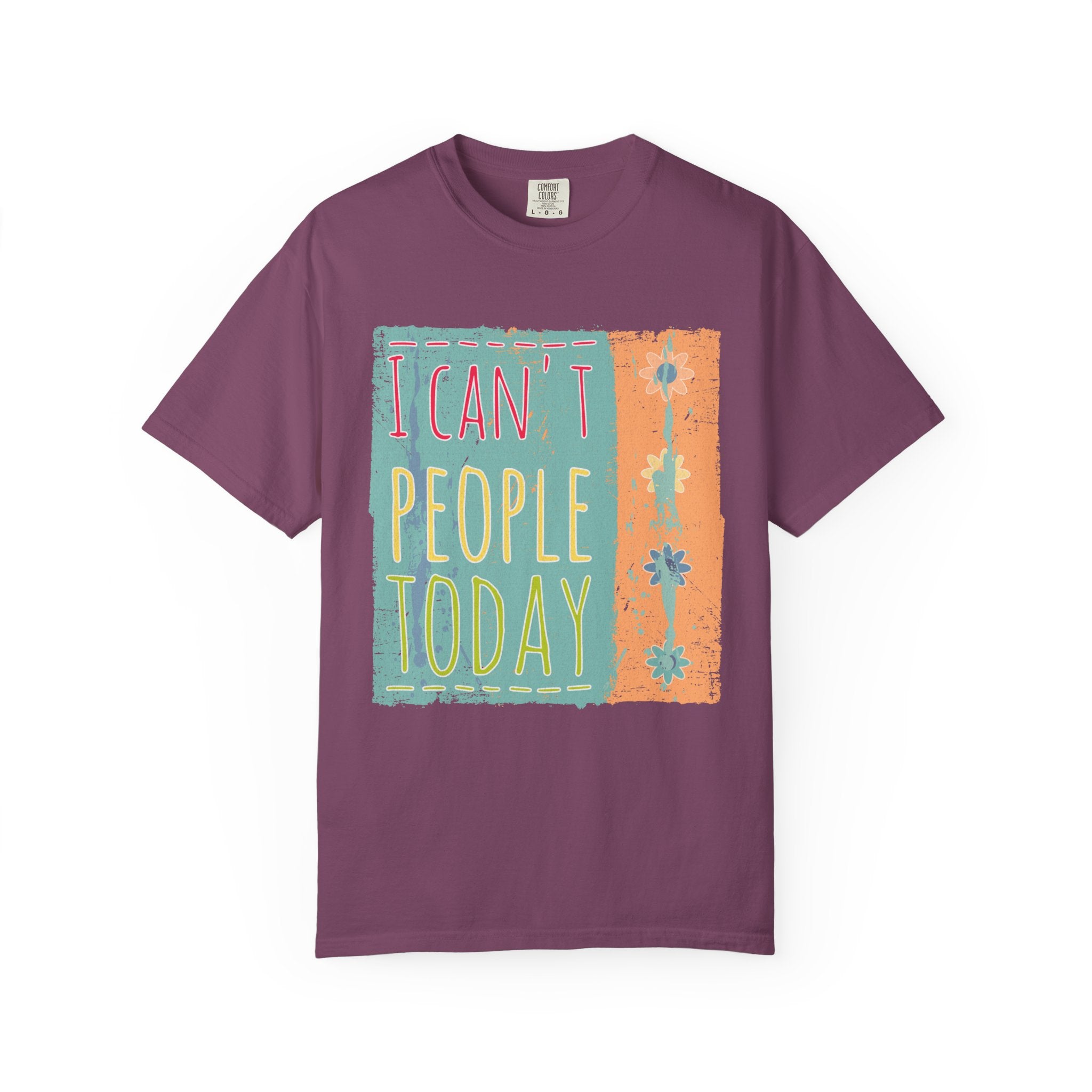 Textured I Can't People Today T-Shirt — Funny Introvert Graphic Tee