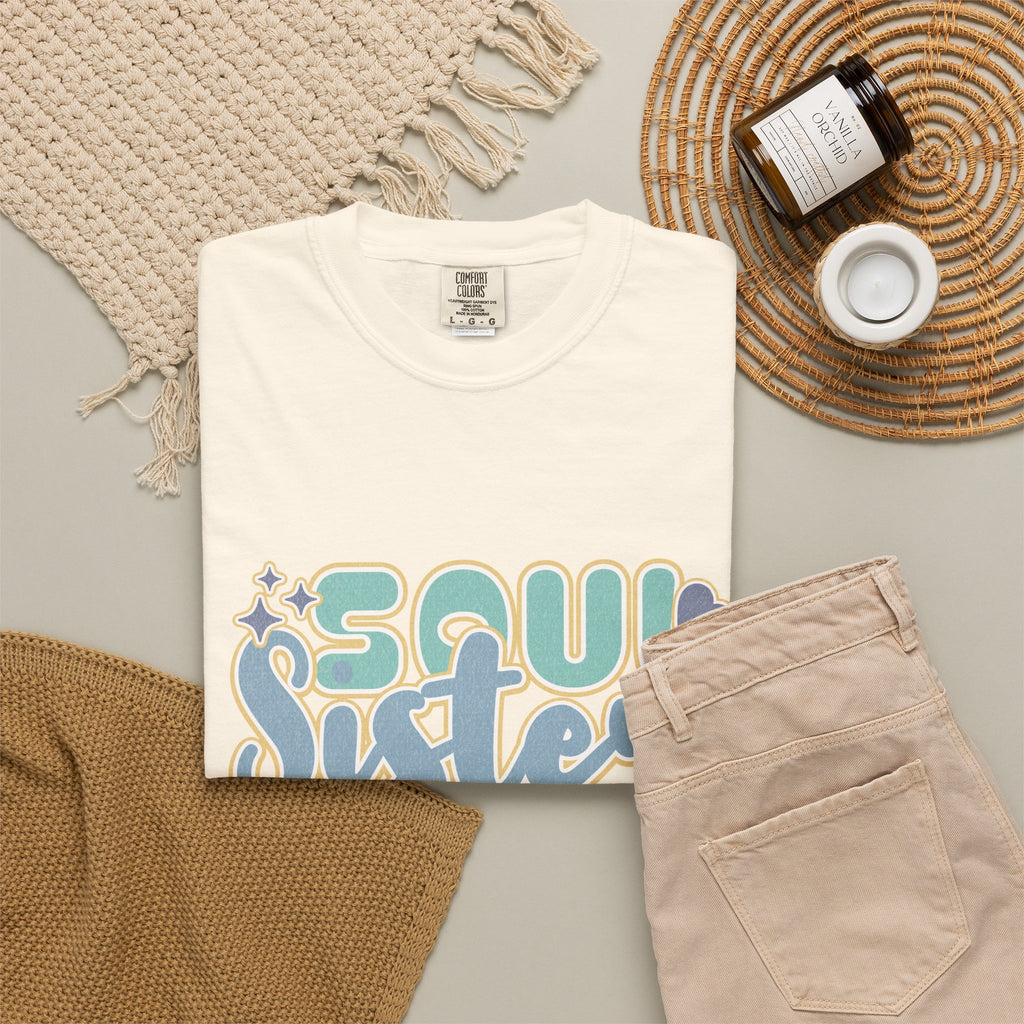 Soul Sister Textured T-Shirt — Retro Cloud Graphic Tee
