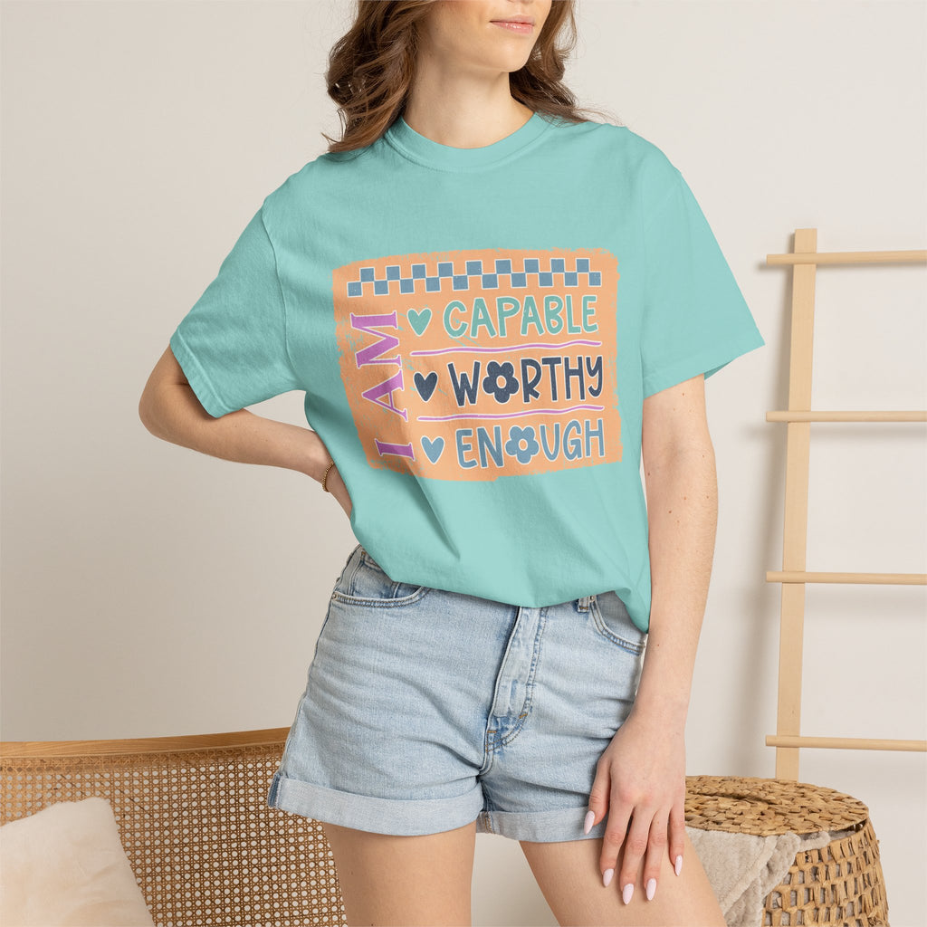 Textured I Am Capable Worthy Tee