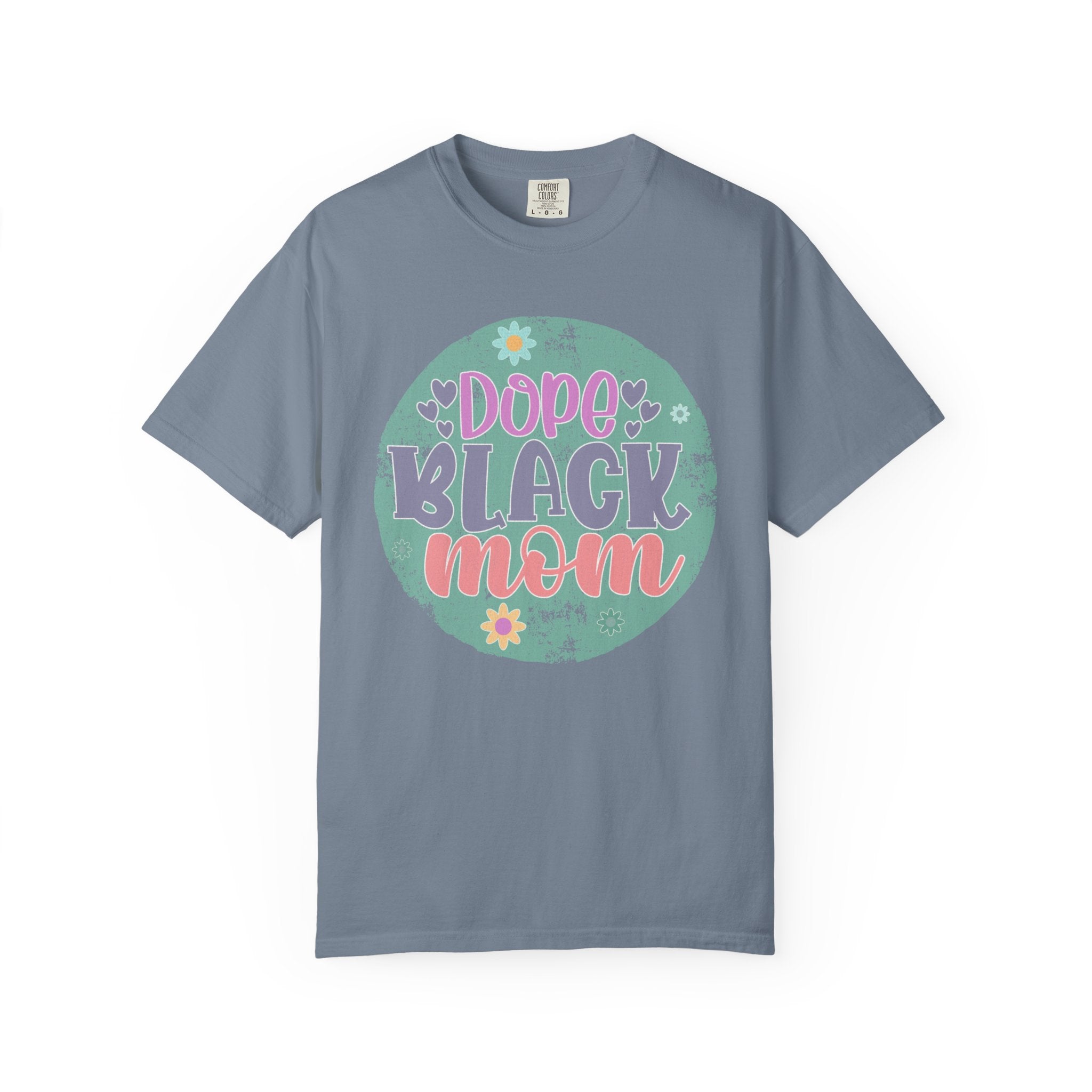 Textured T-Shirt — Dope Black Mom Floral Graphic Tee