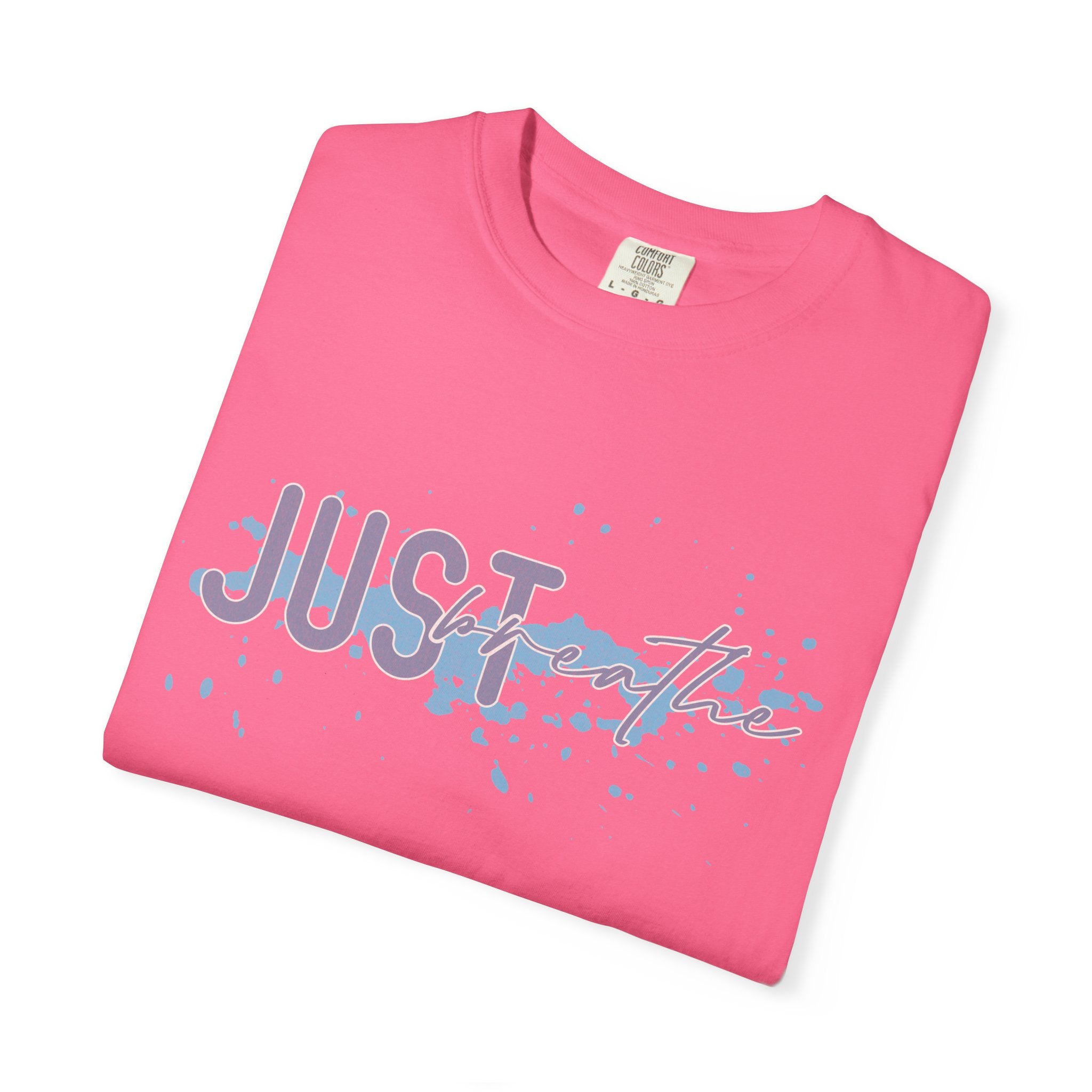 Just Breathe Textured T-Shirt — Relaxed Watercolor Script Tee