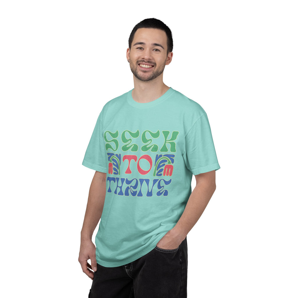 Seek to Thrive T-shirt | Textured Retro Psychedelic Lettering