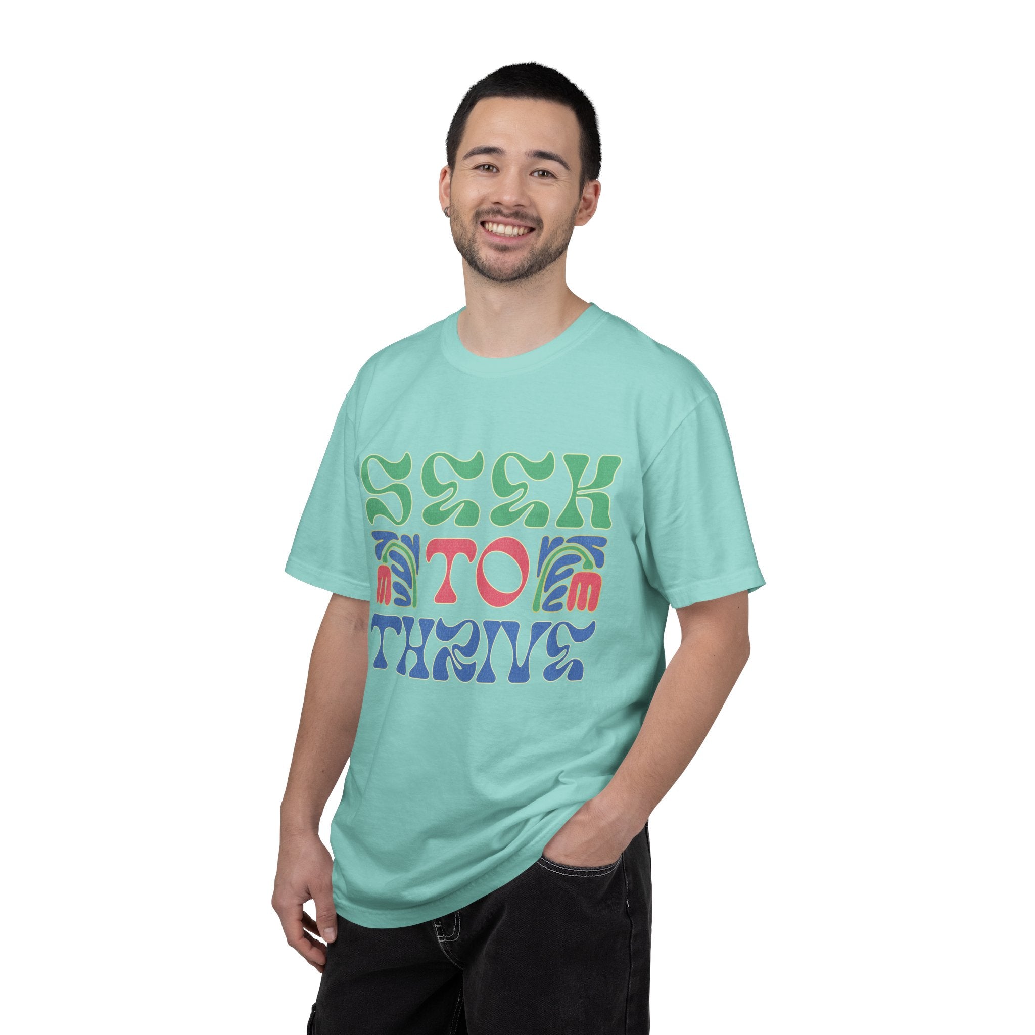 Seek to Thrive T-shirt | Textured Retro Psychedelic Lettering