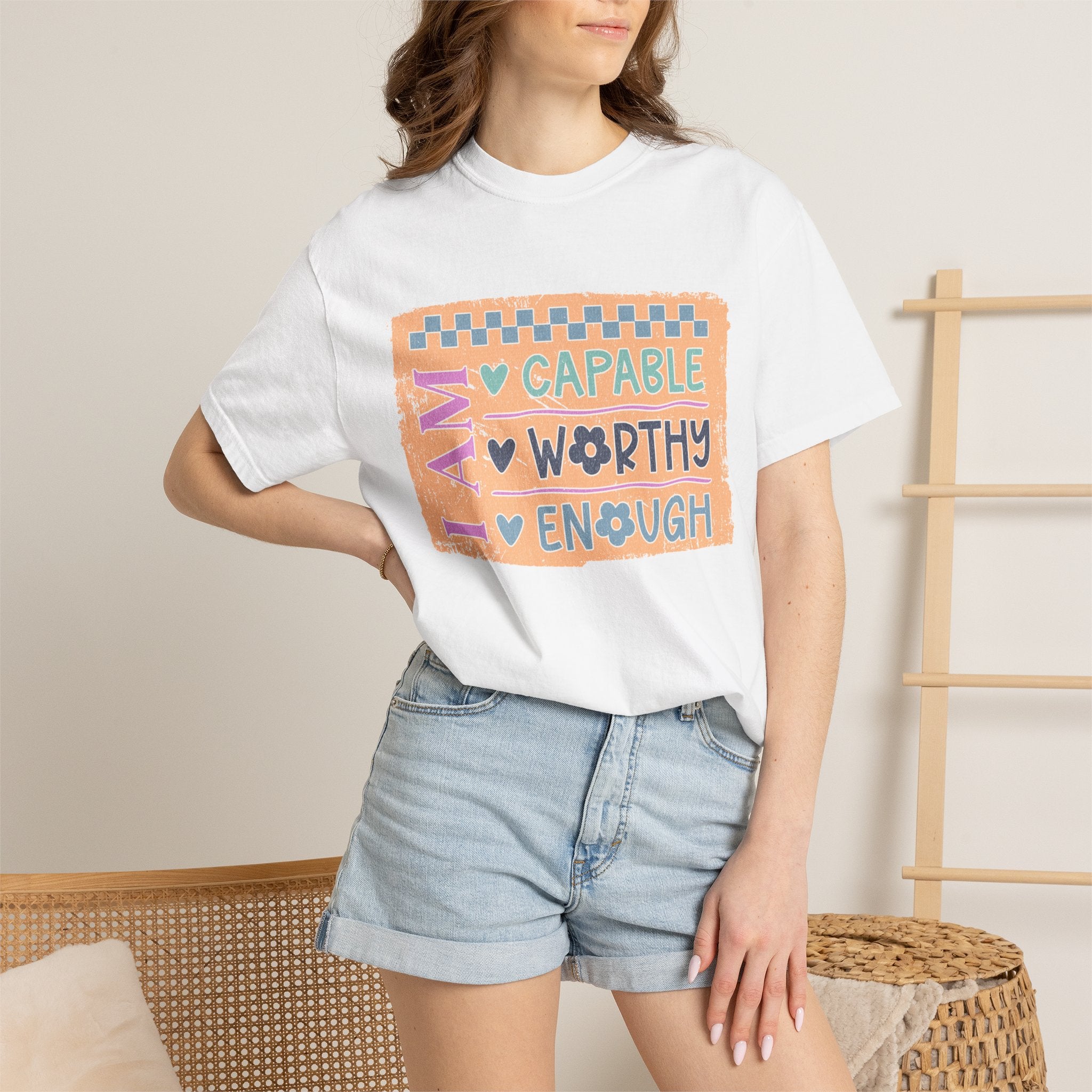 Textured I Am Capable Worthy Tee