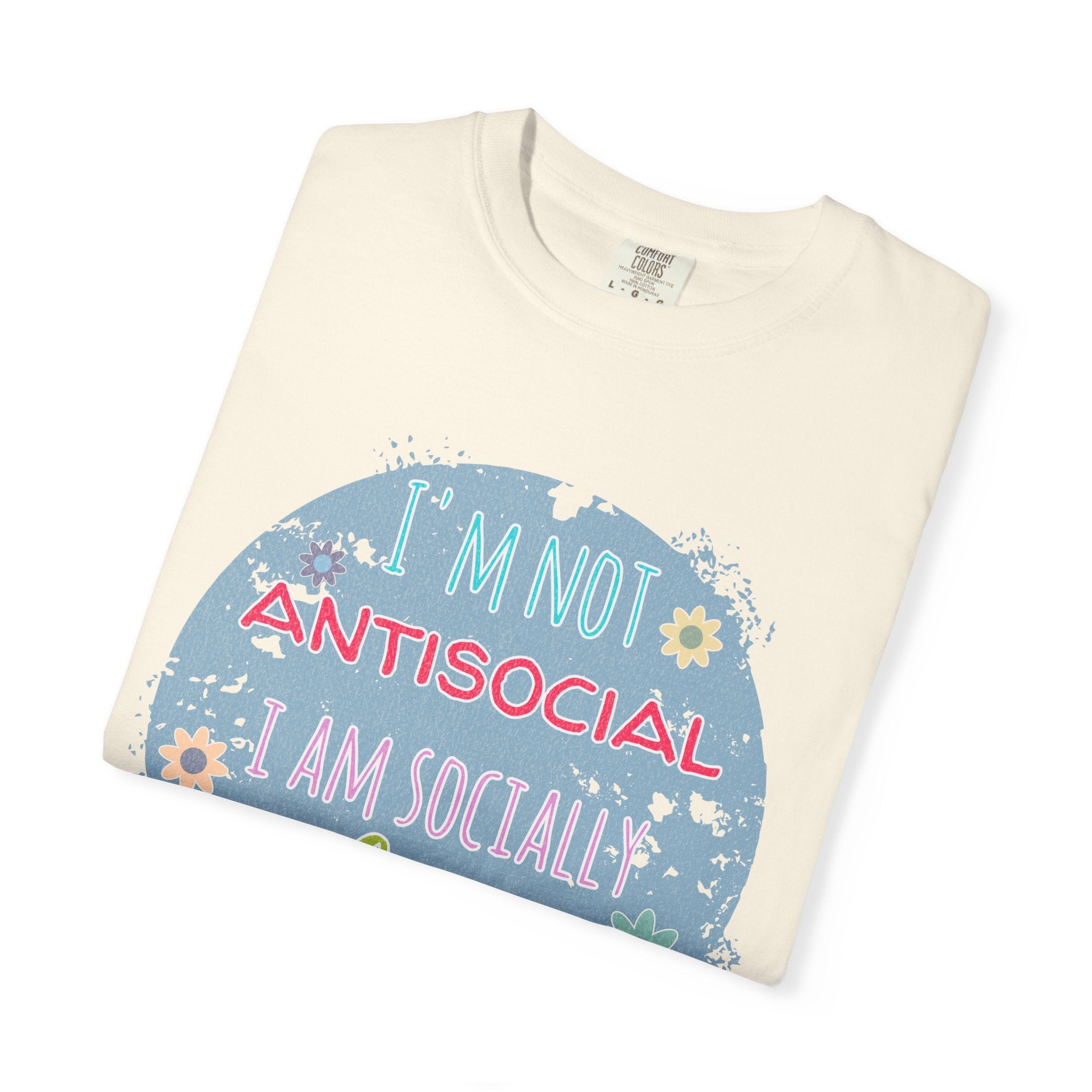 Textured T-Shirt — "I'm Not Antisocial, I Am Socially Selective" Graphic Tee