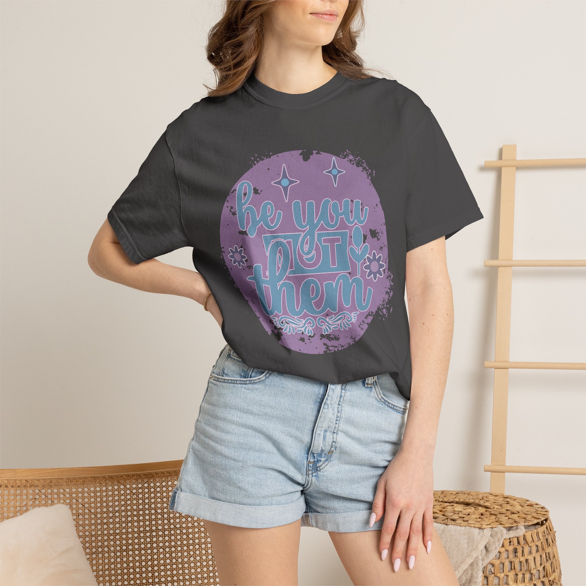 Be You, Not Them Textured T-Shirt — Retro Positive Graphic Tee
