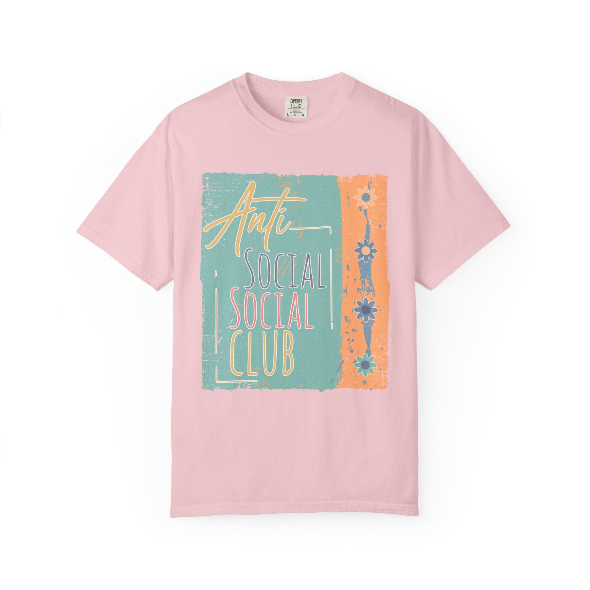 Textured “Anti Social Social Club” Retro Graphic T-Shirt
