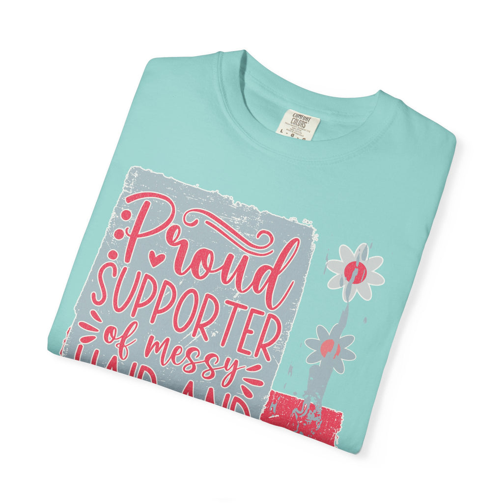Supporter of Messy Hair & Sweatpants Textured T-Shirt