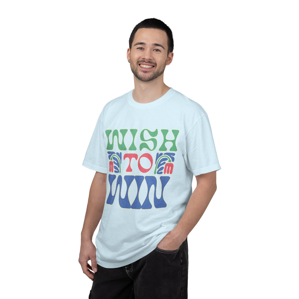 Wish to Win T-shirt |Textured Retro Psychedelic Lettering