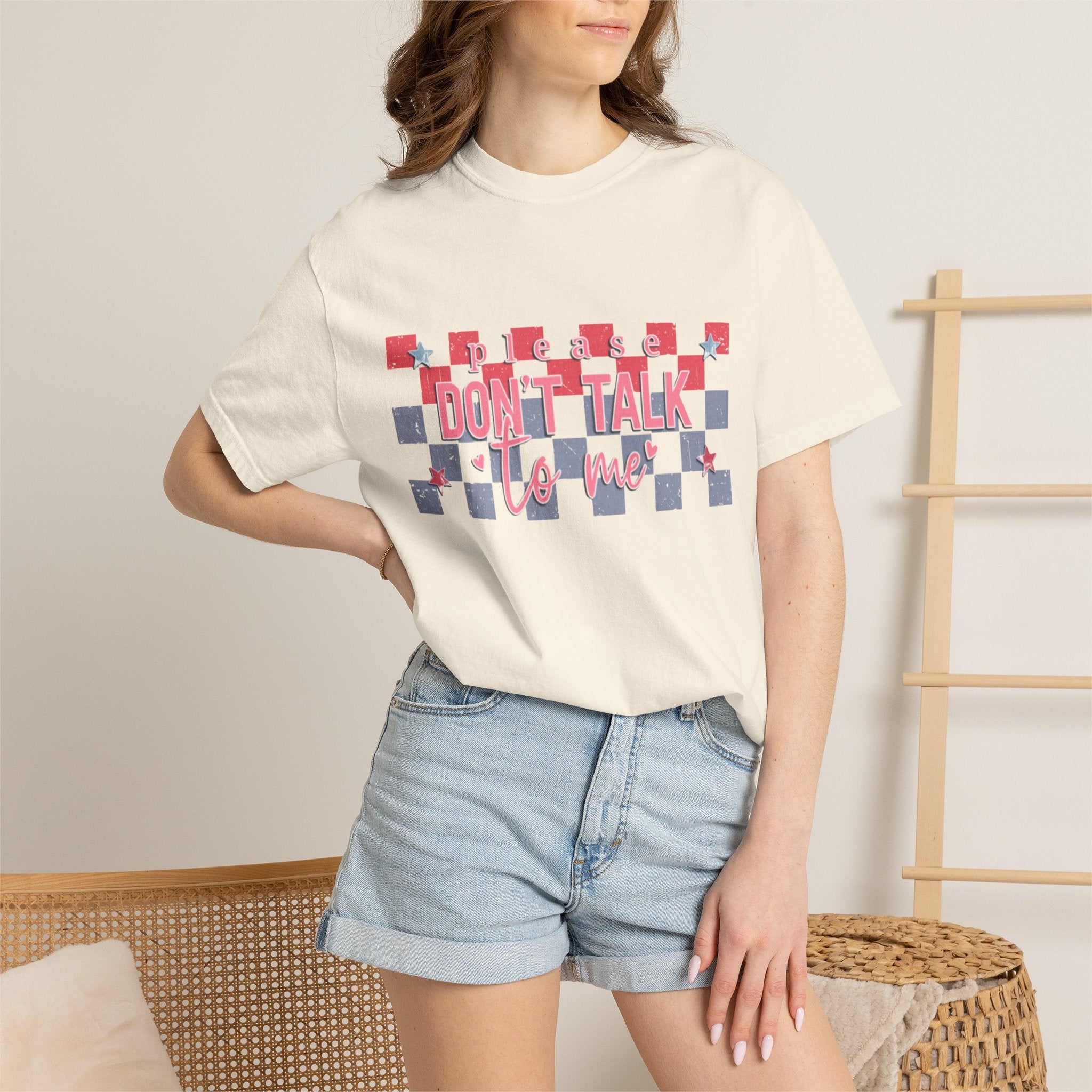 Textured Don’t Talk To Me Checkerboard T-Shirt
