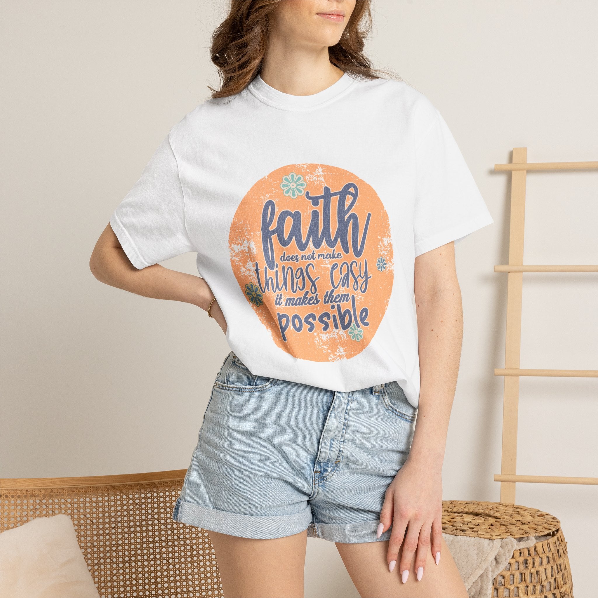 Faith Makes Things Possible T-shirt | Textured Inspirational Typography