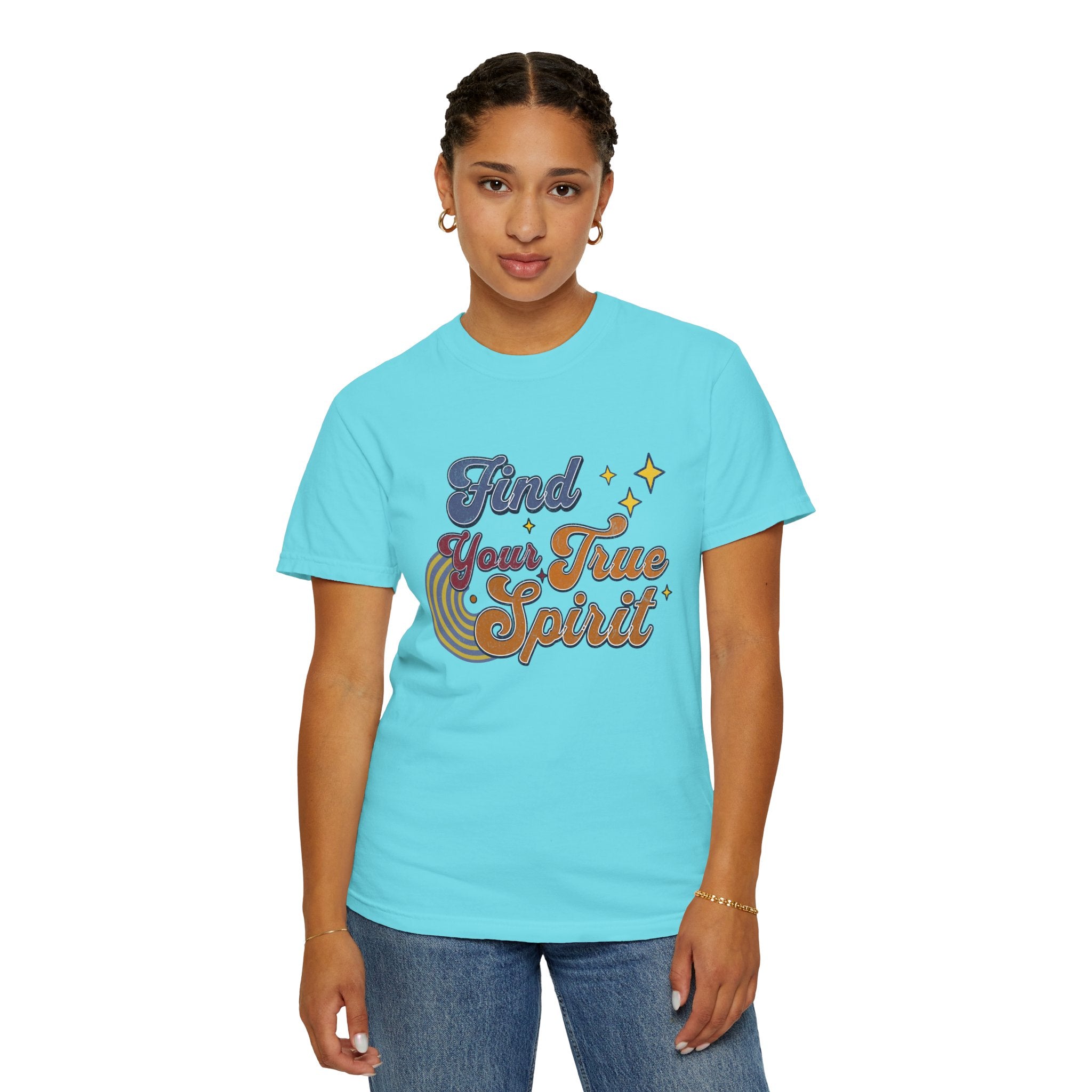 Textured Find Your True Spirit T-Shirt — Retro Rainbow Typography Tee