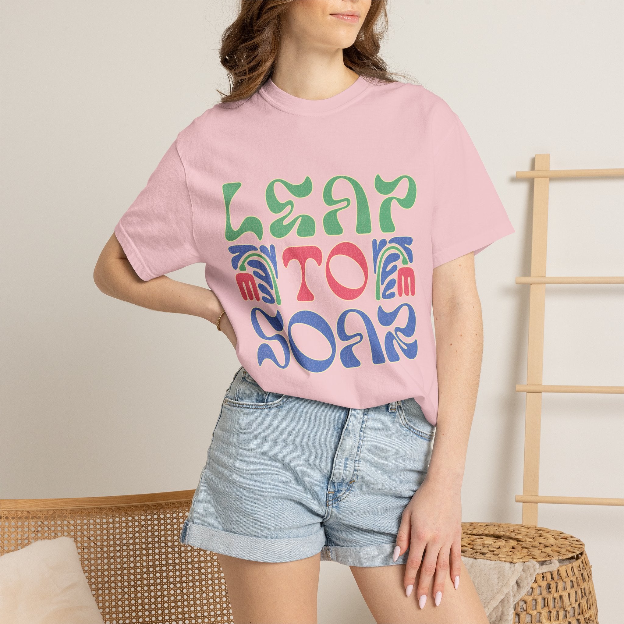 Leap To Soar T-shirt |Textured Retro Psychedelic Typography