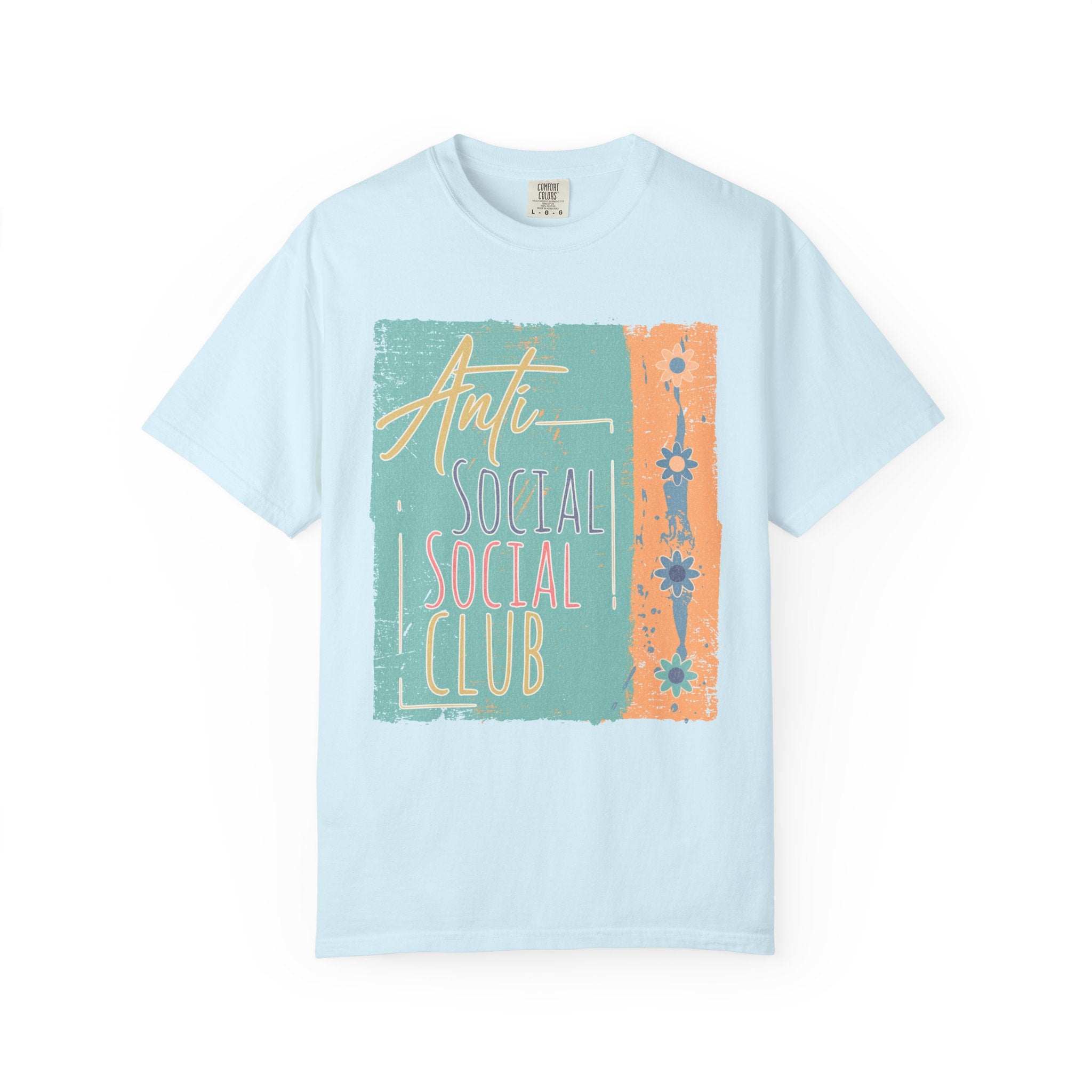 Textured “Anti Social Social Club” Retro Graphic T-Shirt