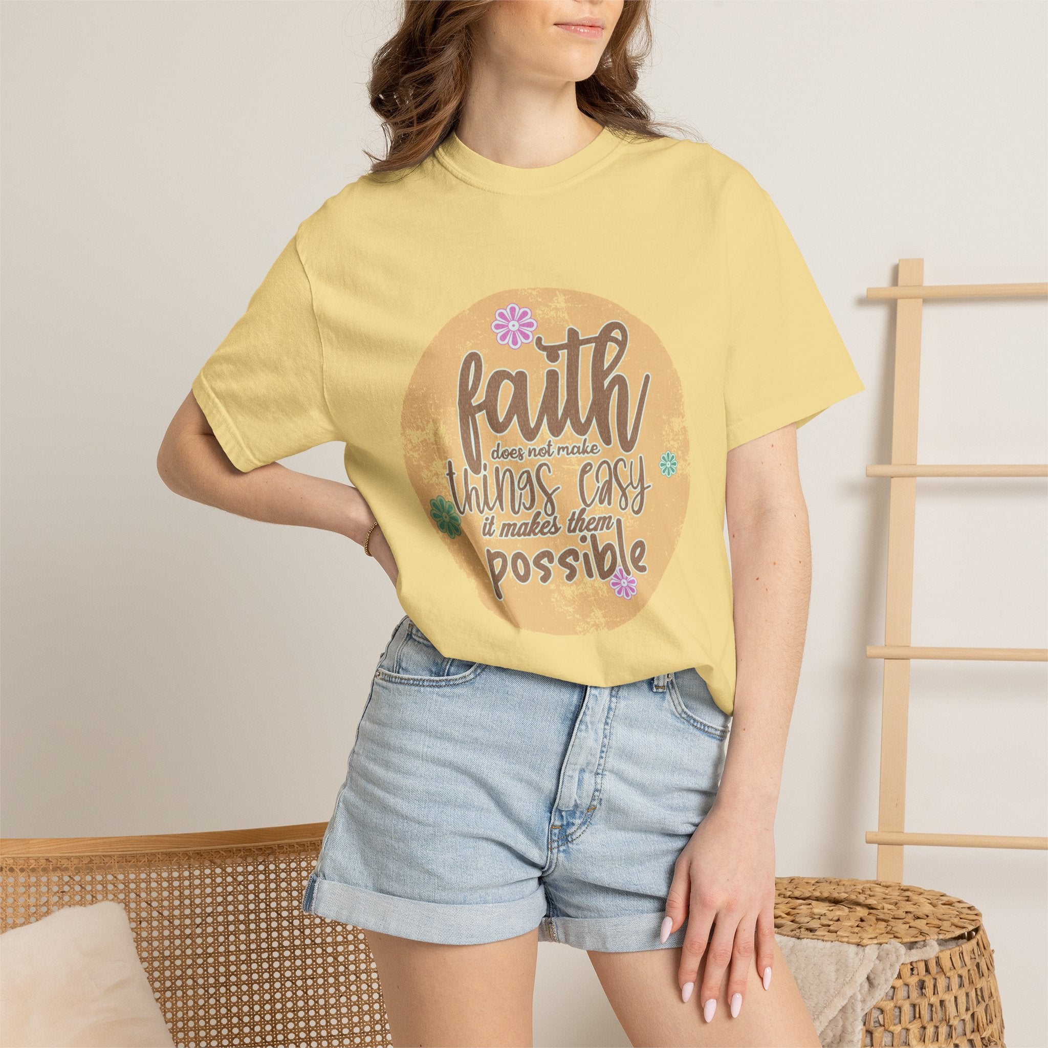 Faith Makes Things Possible T-shirt | Textured Inspirational Typography