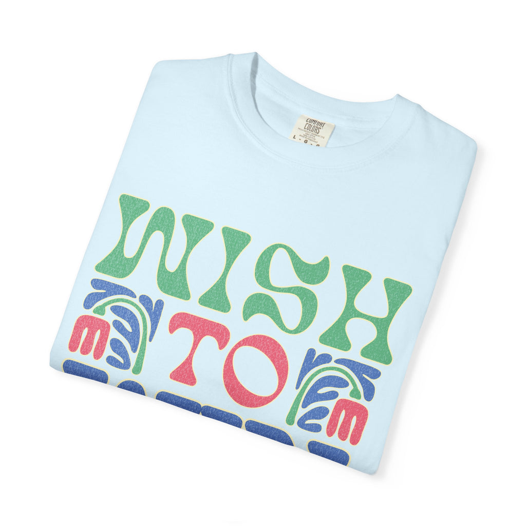Wish to Win T-shirt |Textured Retro Psychedelic Lettering