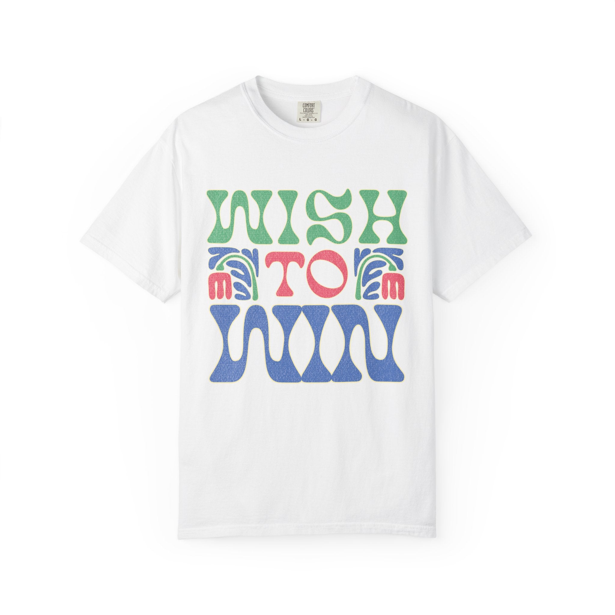 Wish to Win T-shirt |Textured Retro Psychedelic Lettering