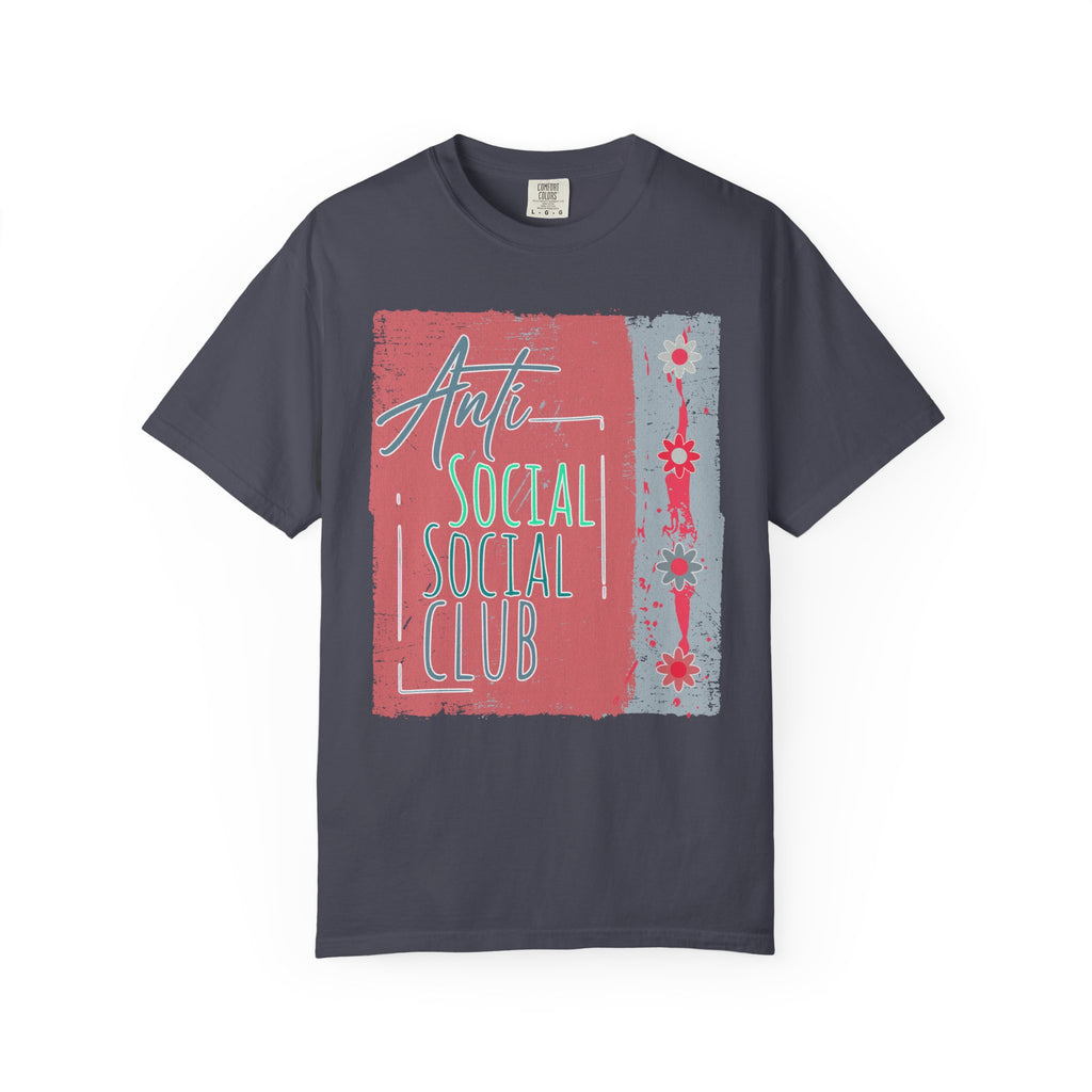 Textured Anti Social Social Club Graphic T-Shirt — Vintage Retro Block Print Tee