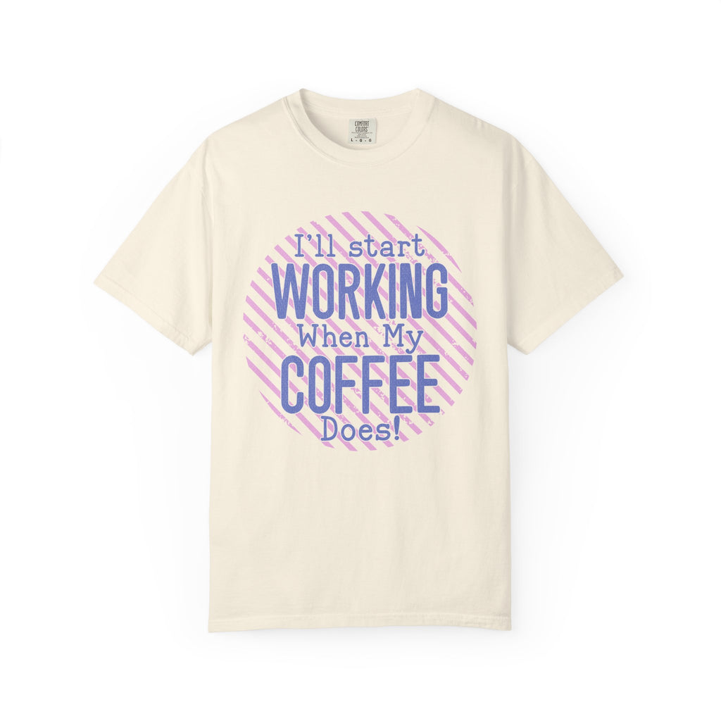 Funny Retro Textured Coffee Work Shirt