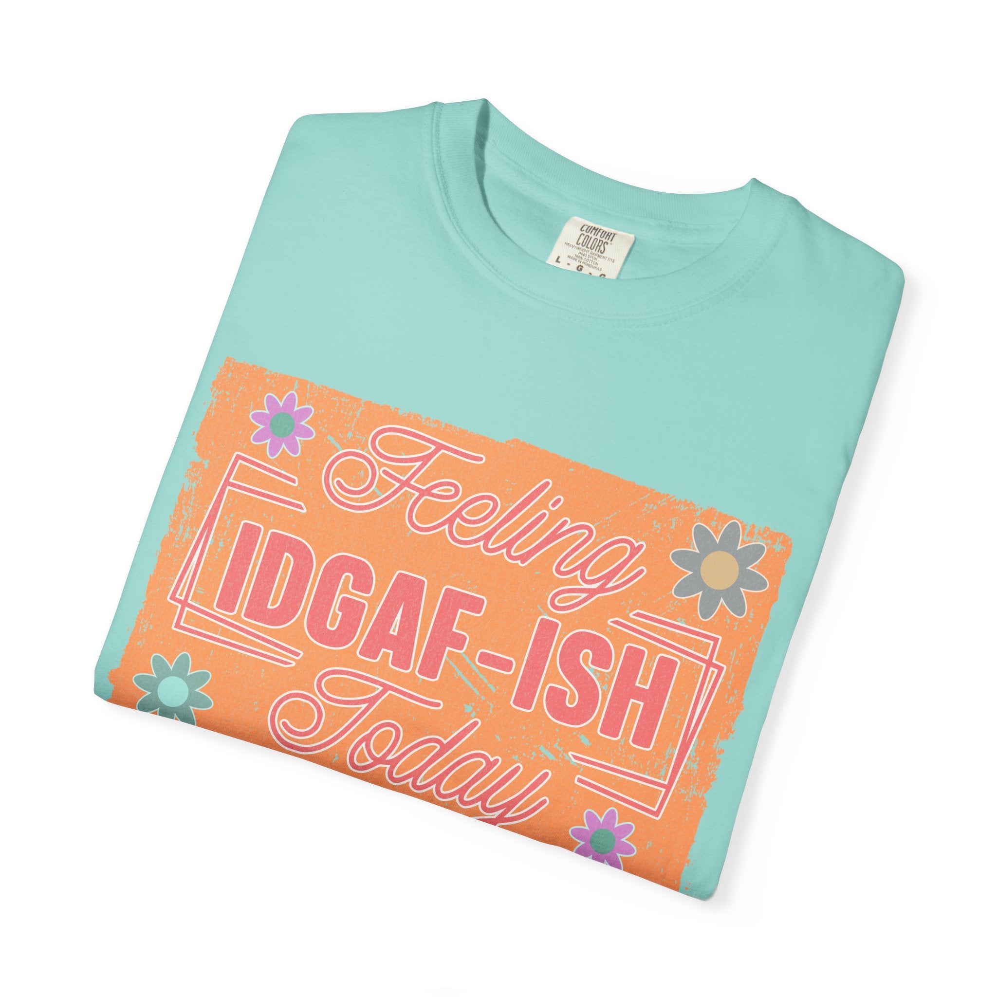 IDGAF-ISH Retro Floral Textured T-Shirt — Funny Sarcastic Graphic Tee