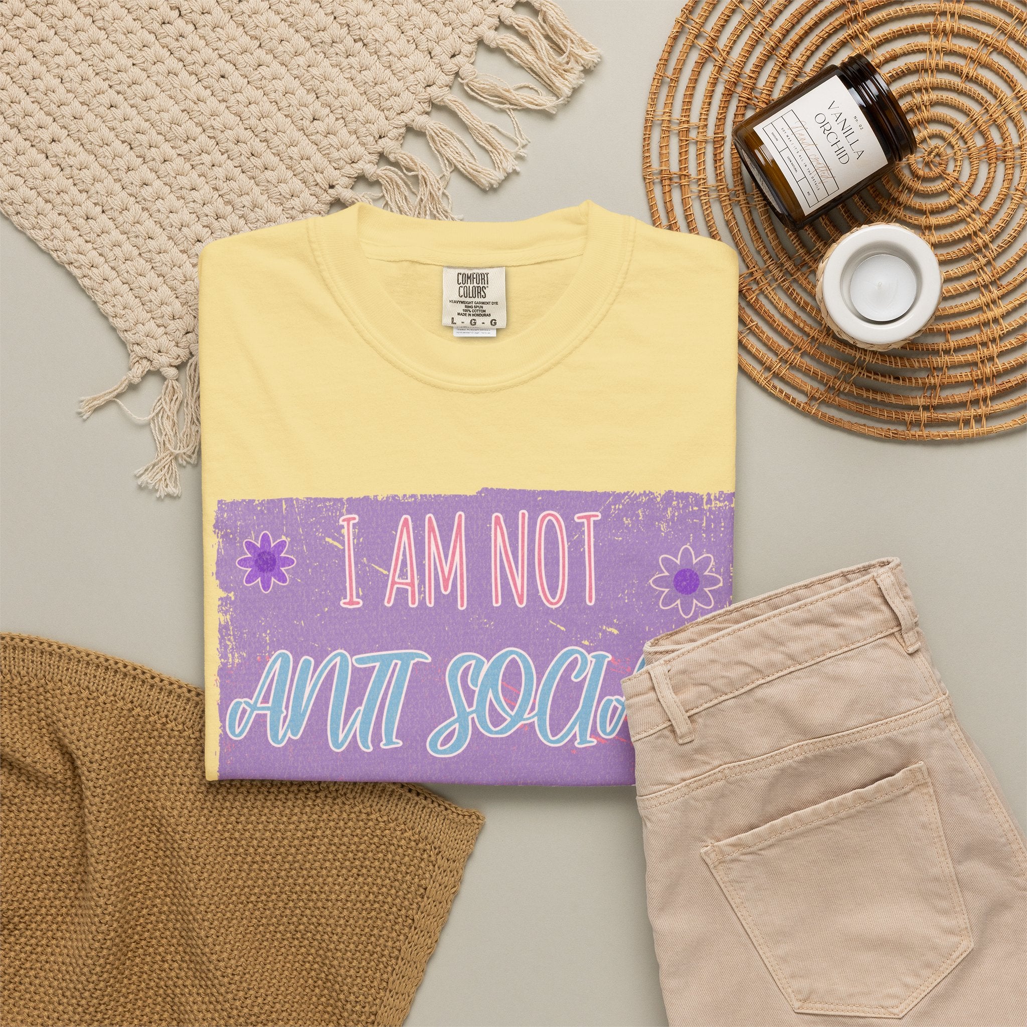 I Am Not Anti Social I Just Hate You Graphic Textured T-Shirt